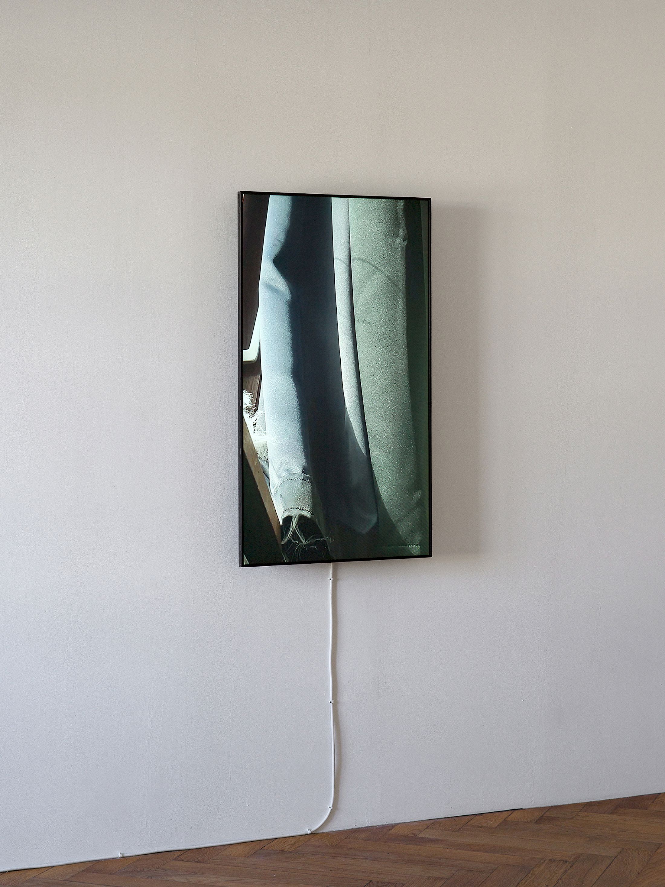Exhibition View Solo Show Nancy Lupo «Tom ; view on In Disko, 2025, 4 K Video, 20:07 min» at Stadtgalerie Bern, Bern, 2026 / Photo: Cedric Mussano / Courtesy: the artist and Stadtgalerie Bern