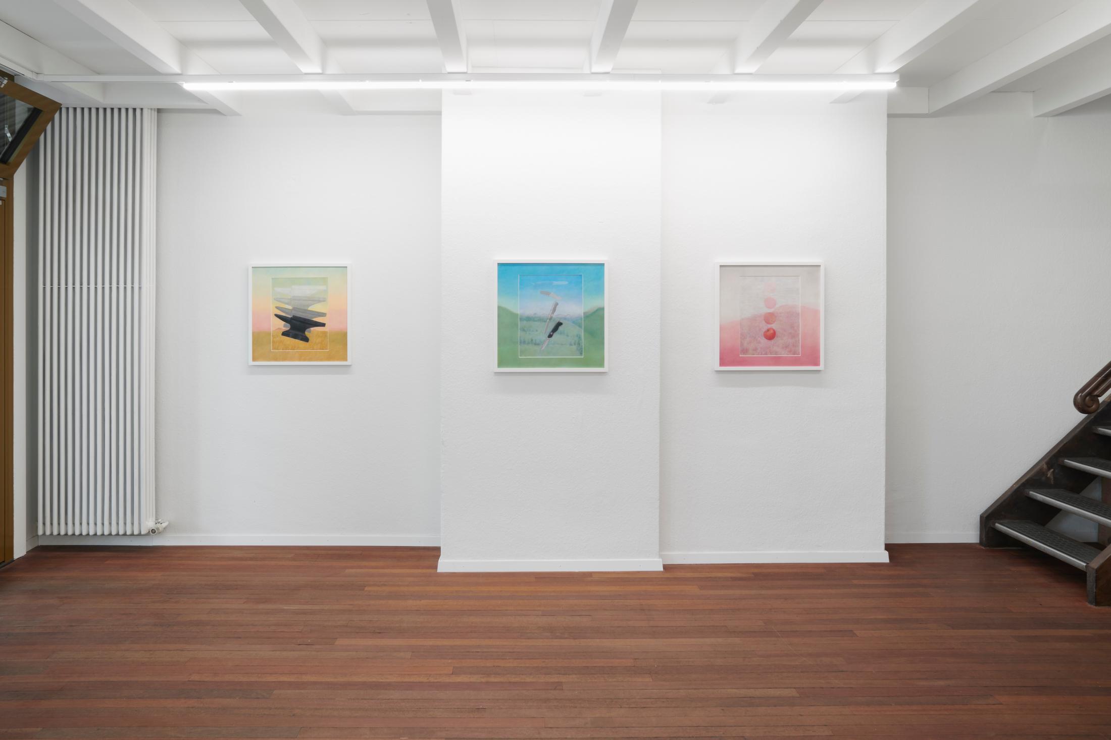 Exhibition View Solo Show Adam Cruces «Necessary Evil» at Blue Velvet, Zurich, 2024 / Photo: Flavio Karrer / Courtesy: The artist and Blue Velvet