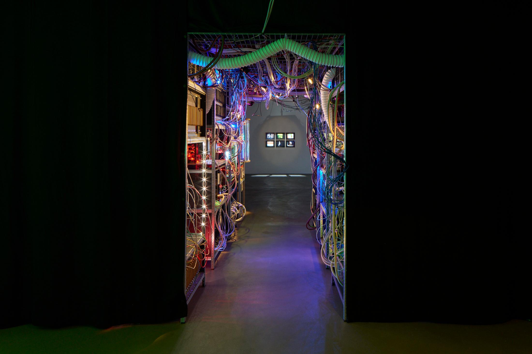 Exhibition View Solo Show [ a n y m a ] Michael Egger «Feedback Follies» at Kunsthalle Fri Art Fribourg, 2024-2025 / Photo: Guillaume Python / Courtesy of the artist and Kunsthalle Friart Fribourg