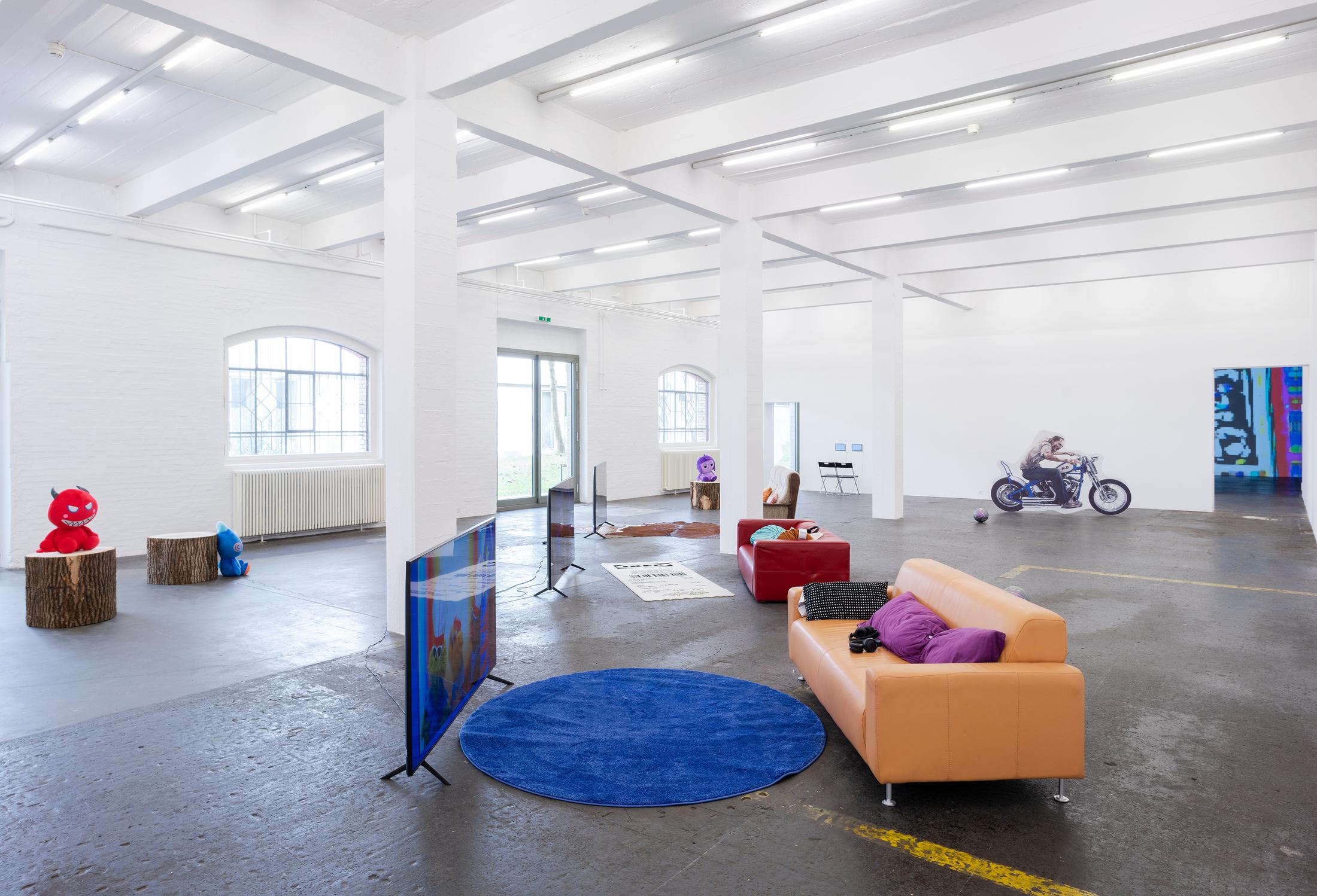 Exhibition View Group Show «ALL I EAT IN A DAY» at Kunst Halle Sankt Gallen, Sankt Gallen, 2024 / Photo: E. Sommer / Courtesy: the artists and Kunst Halle Sankt Gallen