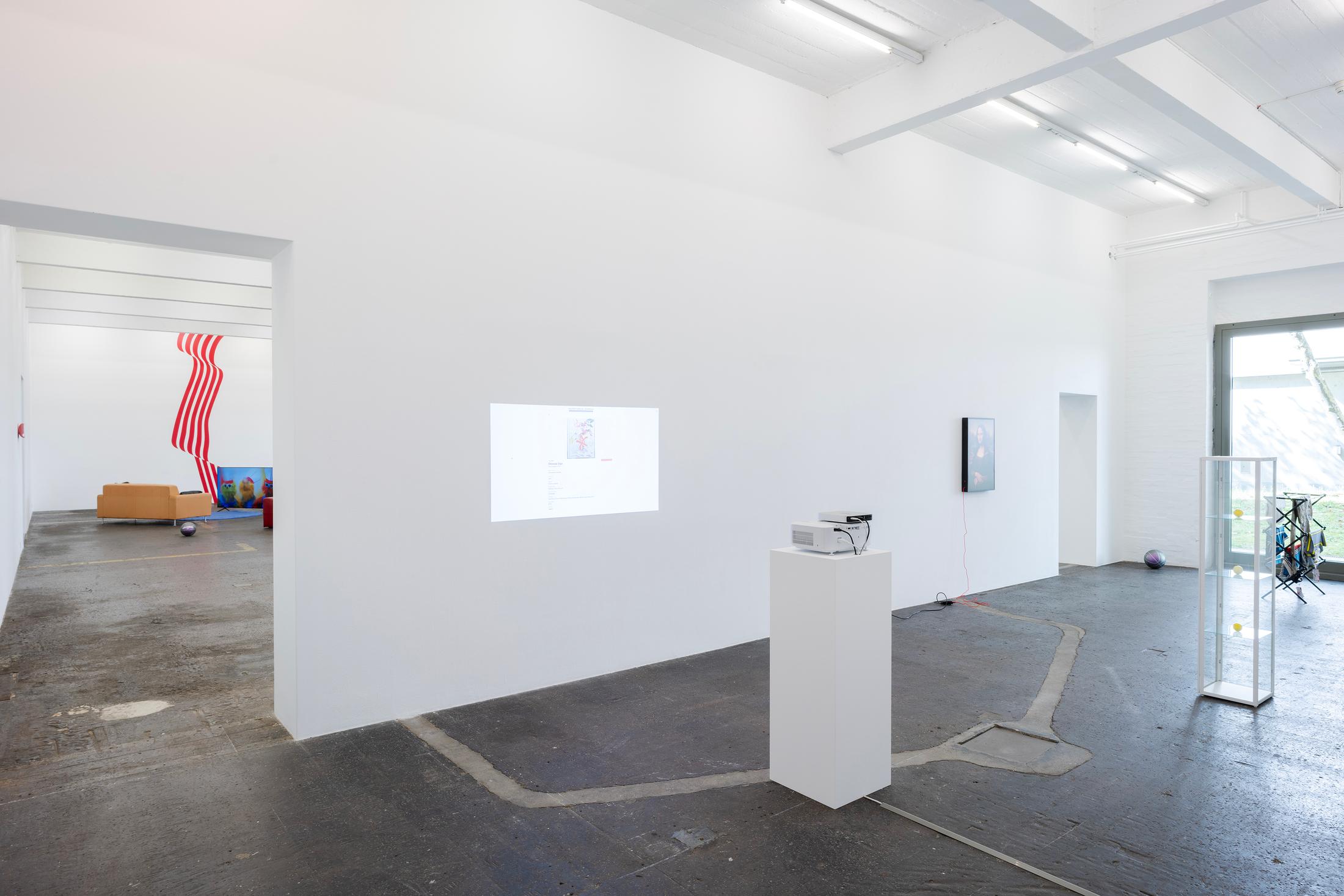 Exhibition View Group Show «ALL I EAT IN A DAY» at Kunst Halle Sankt Gallen, Sankt Gallen, 2024 / Photo: E. Sommer / Courtesy: the artists and Kunst Halle Sankt Gallen