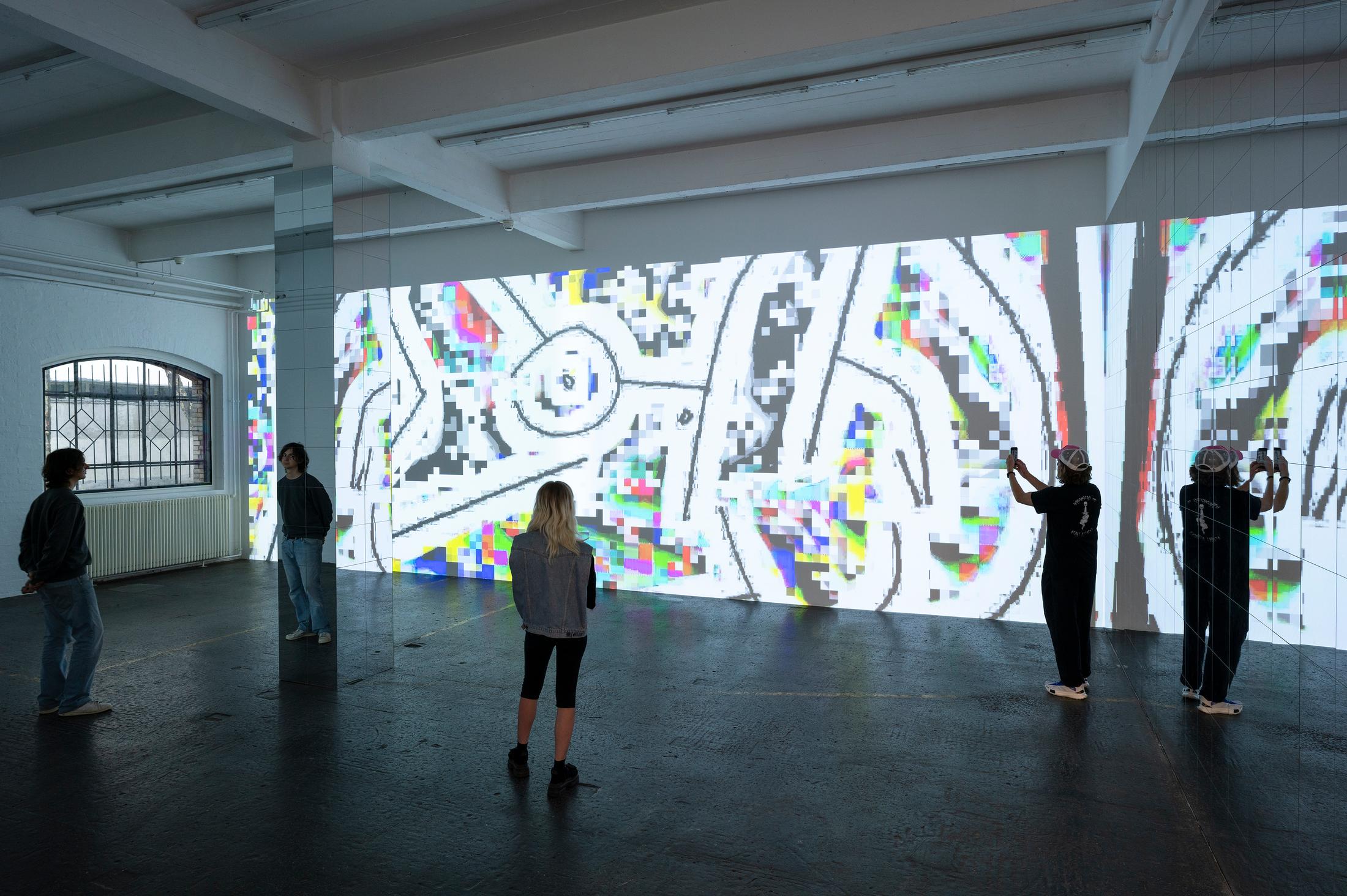 Exhibition View Group Show «ALL I EAT IN A DAY; view on Cory Arcangel, Femmes d'Alger dans leur appartement (Version A), 2024» at Kunst Halle Sankt Gallen, Sankt Gallen, 2024 / Photo: E. Sommer / Courtesy: the artist, Lisson Gallery, and Thaddaeus Ropac Gallery