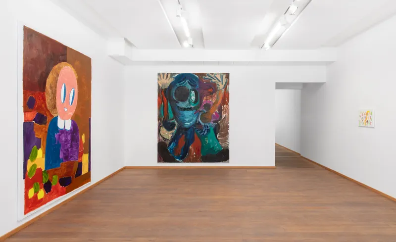Exhibition View Solo Show André Butzer «Herr Mändelchen (2002)» at Livie Gallery, Zurich, 2024 / Photo: Esther Mathis / Courtesy: The artist and Livie Gallery