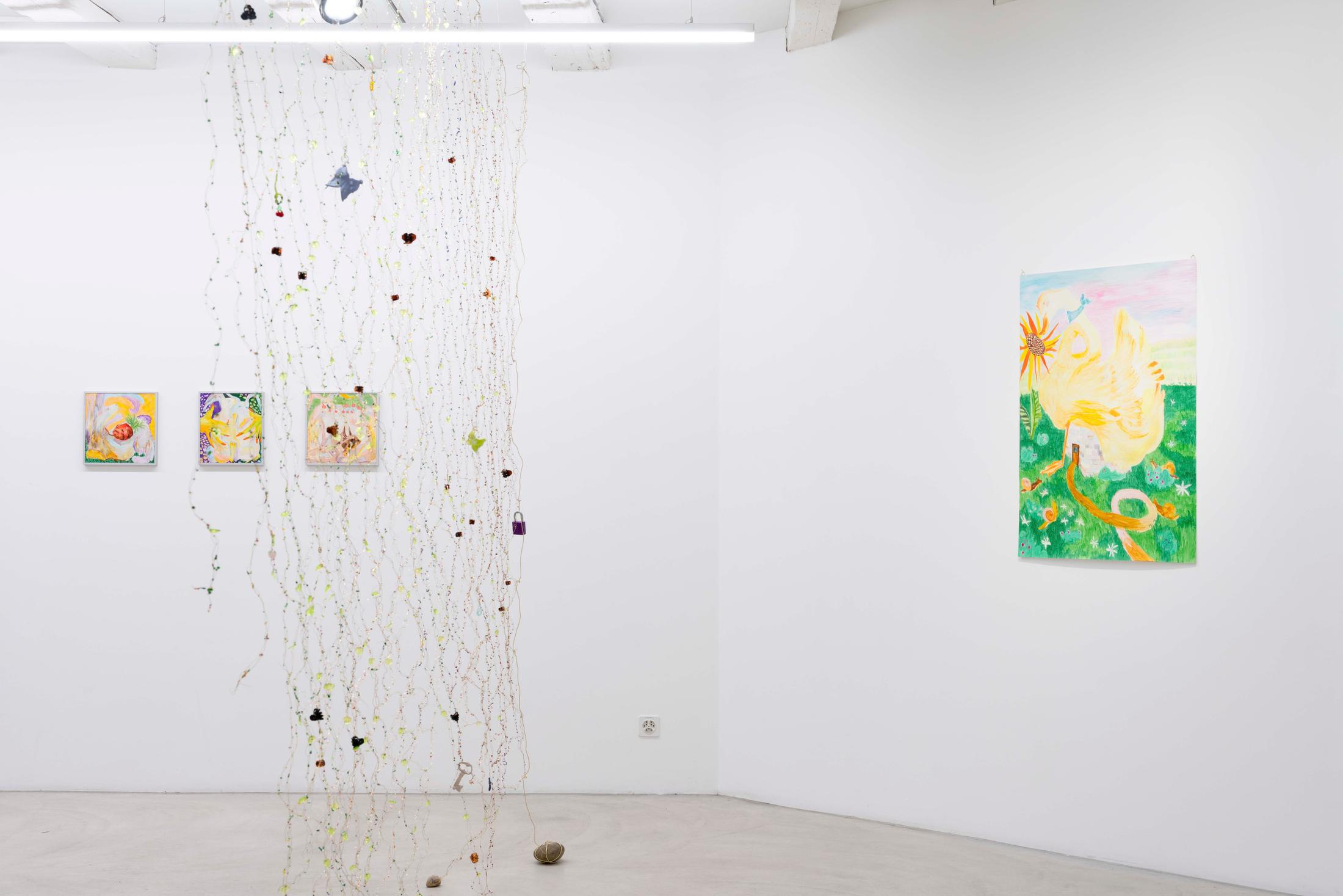 Exhibition View Group Show «Now, wouldn't that be iconic» at Ausstellungsraum Klingental, Basel, 2024 / Photo: Jennifer Merlyn Scherler / Courtesy: The artists and Ausstellungsraum Klingental