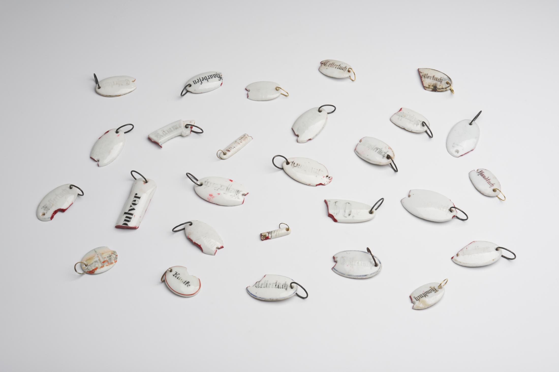 Exhibition View Solo Show Bernhard Schobinger «B.S. Kosmos ; view on Bernhard Schobinger, Küchen Schilder, 2024» at Kunsthalle Friart, Fribourg, 2024 / Photo: Guillaume-Python / Courtesy: the artists and Kunsthalle Friart Fribourg