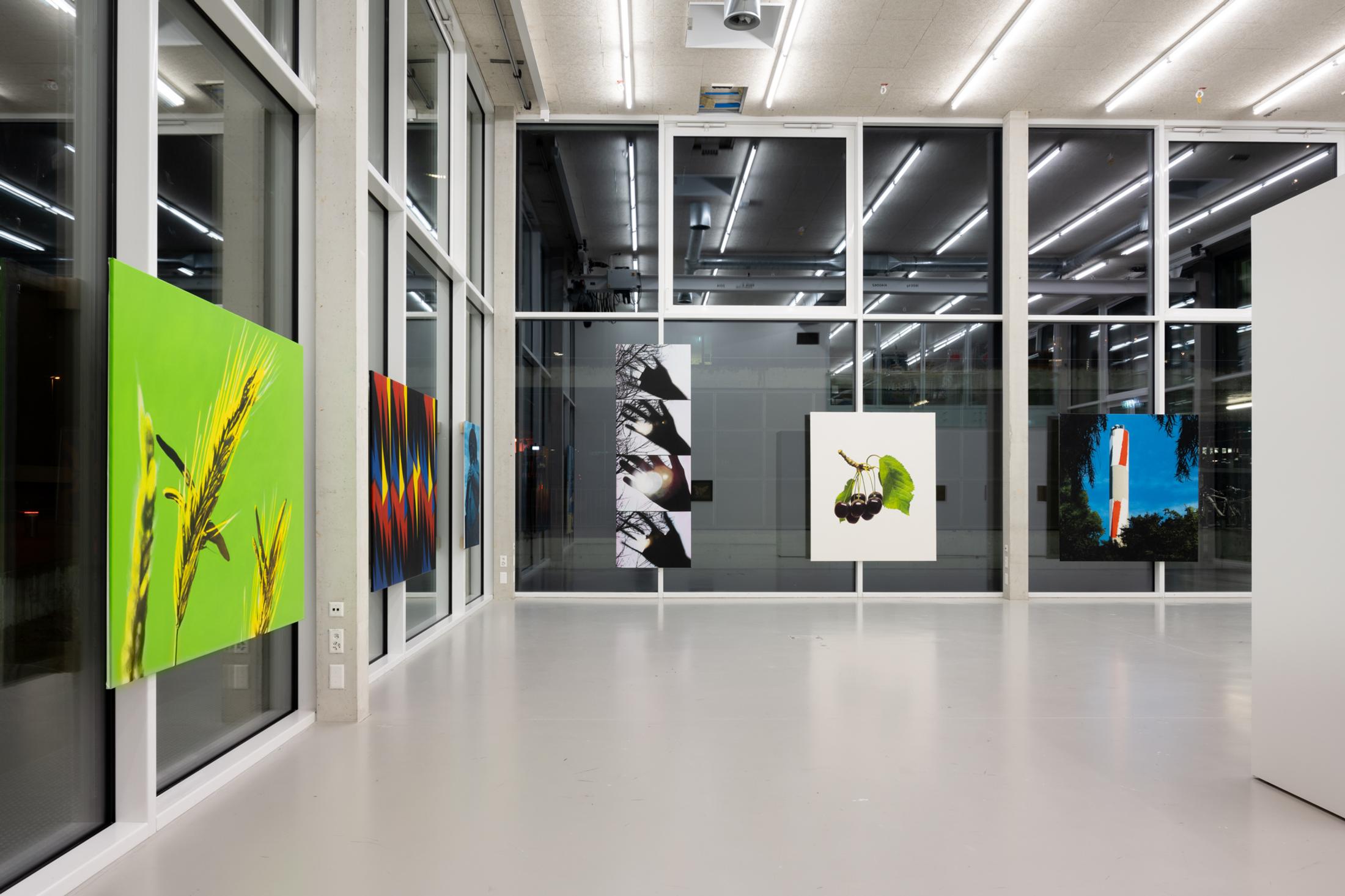 Exhibition View Solo Show Diogo Pinto «Cherrypickers ; view on Gérard Ifert, Geheimnisvoller Mond / 1–6, detail, 1952, Series of 6 brochures, letterpress, 21 x 10 cm», der TANK, Institute Art Gender Nature HGK Basel FHNW, Basel, 2024 / Photo: Finn Curry / Courtesy: Novartis Company Archives, Basel