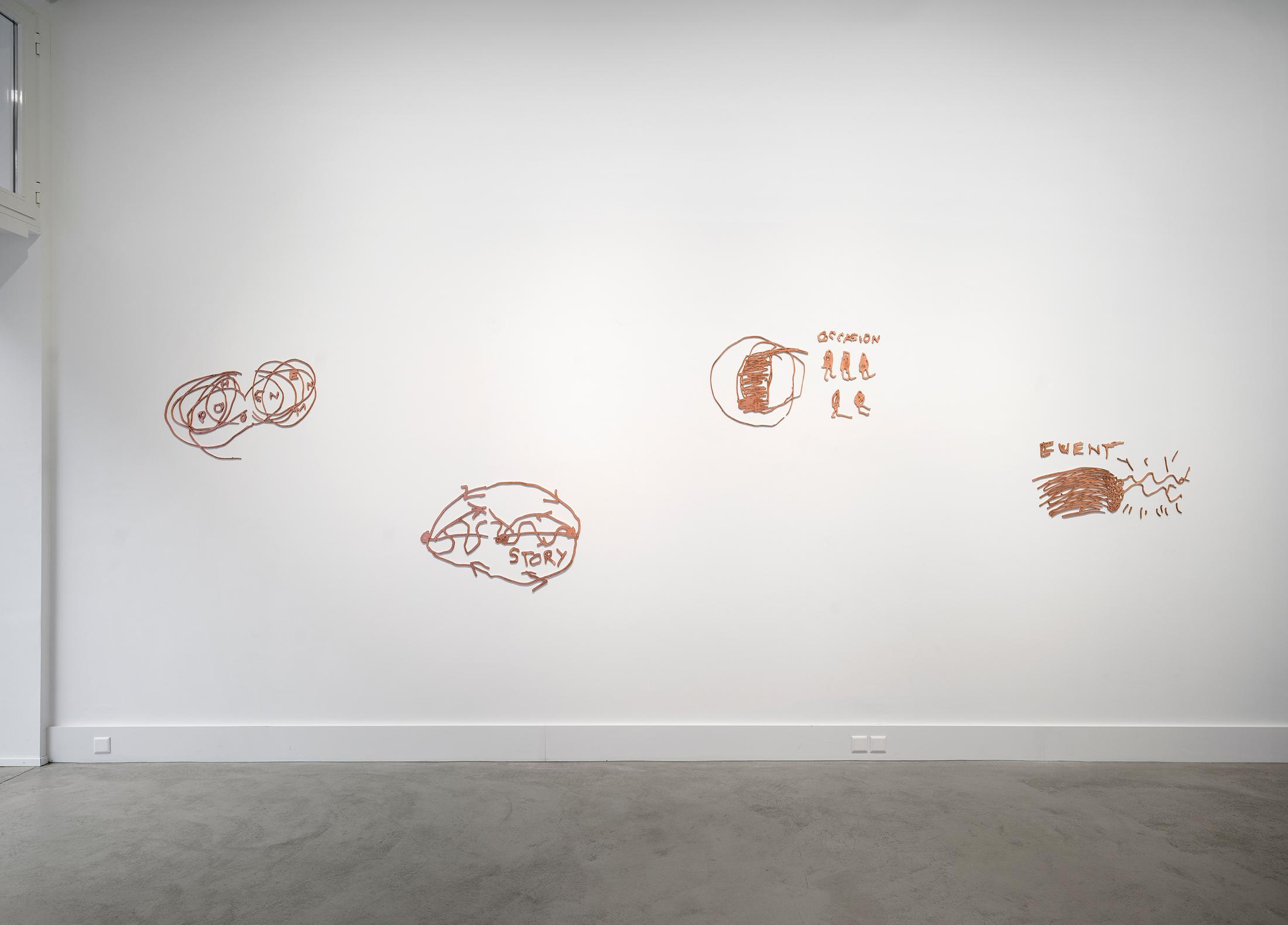 Exhibition View Solo Show donna Kukama «in living memory...; view on Phenomenon, 2015–2024 Story, 2015–2024, Occasion, 2015–2024, Event, 2015–2024» at Galerie Tschudi, Zurich, 2024 / Photo: Cedric Mussano / Courtesy: the artist and Galerie Tschudi