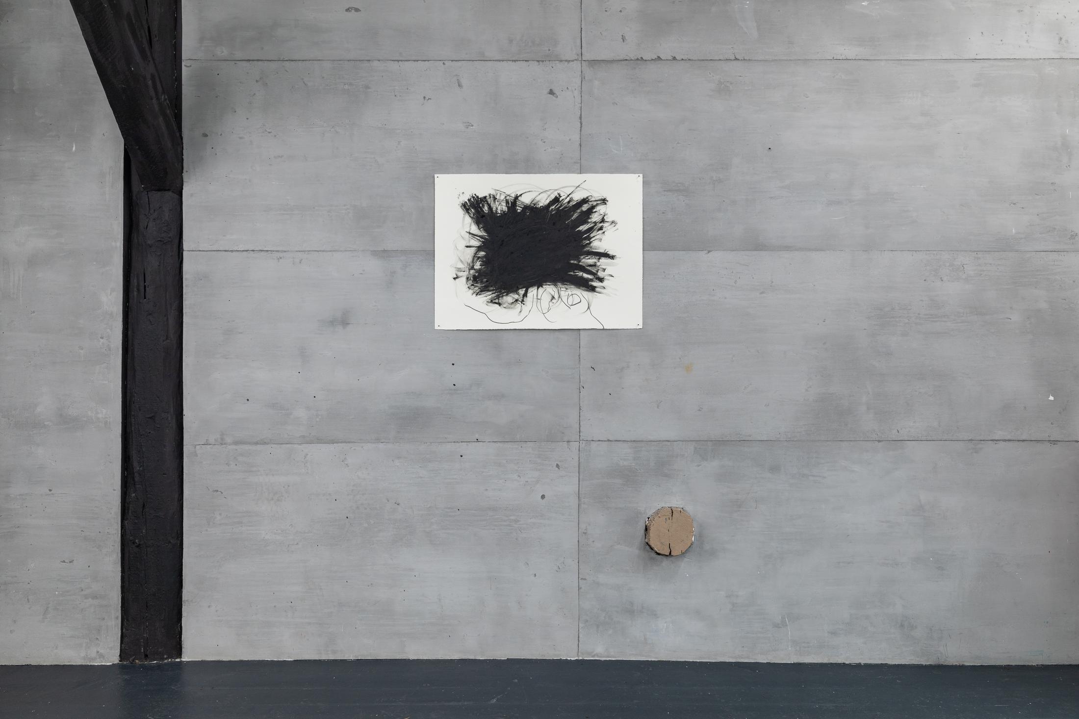 Exhibition View Solo Show «Fatima Moallim; view on Fatima Moallim, BESVÄRLIGA LJUD, 2023, oil stick and pencil on paper, 76 x 57 cm» at Last Tango, Zurich, 2023-2024 / Photo: Kilian Bannwart / Courtesy: the artist and Last Tango