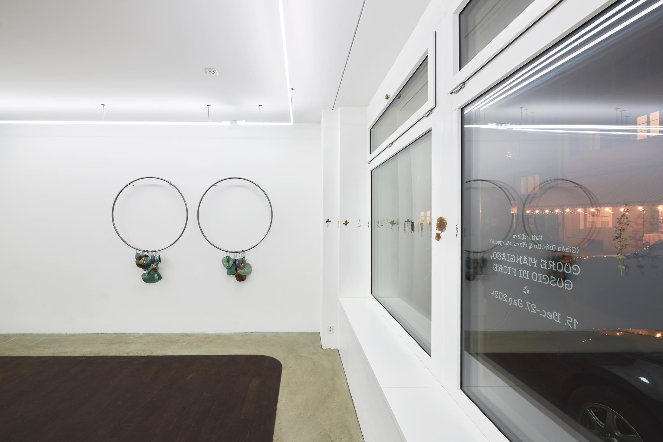 Exhibition View Solo Show Fattucchiere «Cuore mangiato, guscio di fiore» at Kulturfolger, Zurich, 2023-2024 / Photo: Anna Maysuk / Courtesy: the artists and Kulturfolger