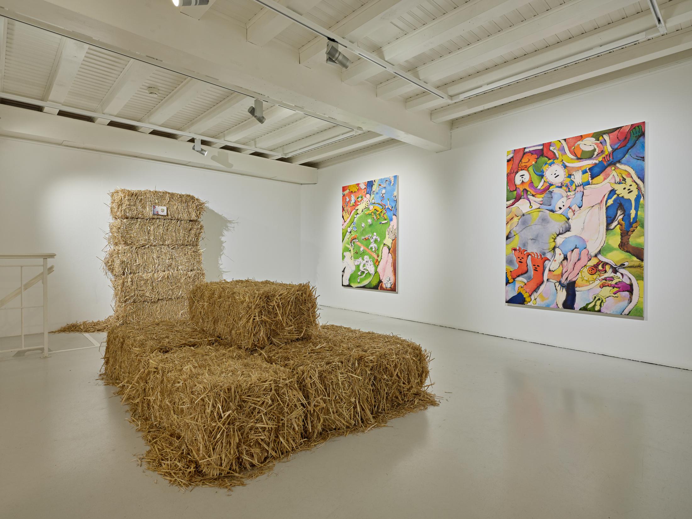 Exhibition View Solo Show Gustave Didelot «L’utopie de paille» at Ferme de la Chapelle, Lancy, Genève, 2025 / Photo: Nicolas Delaroche / Courtesy: the artist and Ferme de la Chapelle