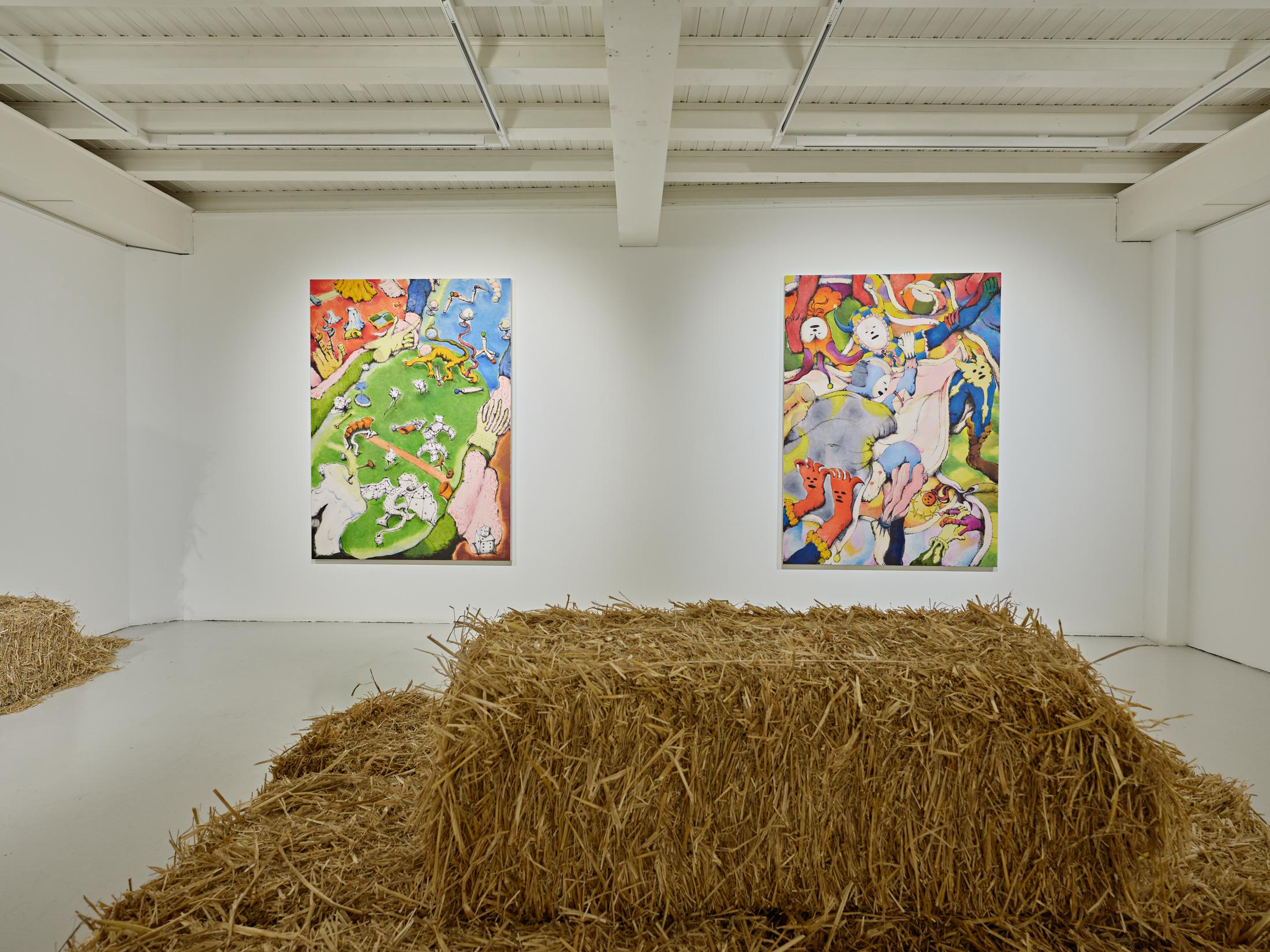 Exhibition View Solo Show Gustave Didelot «L’utopie de paille» at Ferme de la Chapelle, Lancy, Genève, 2025 / Photo: Nicolas Delaroche / Courtesy: the artist and Ferme de la Chapelle