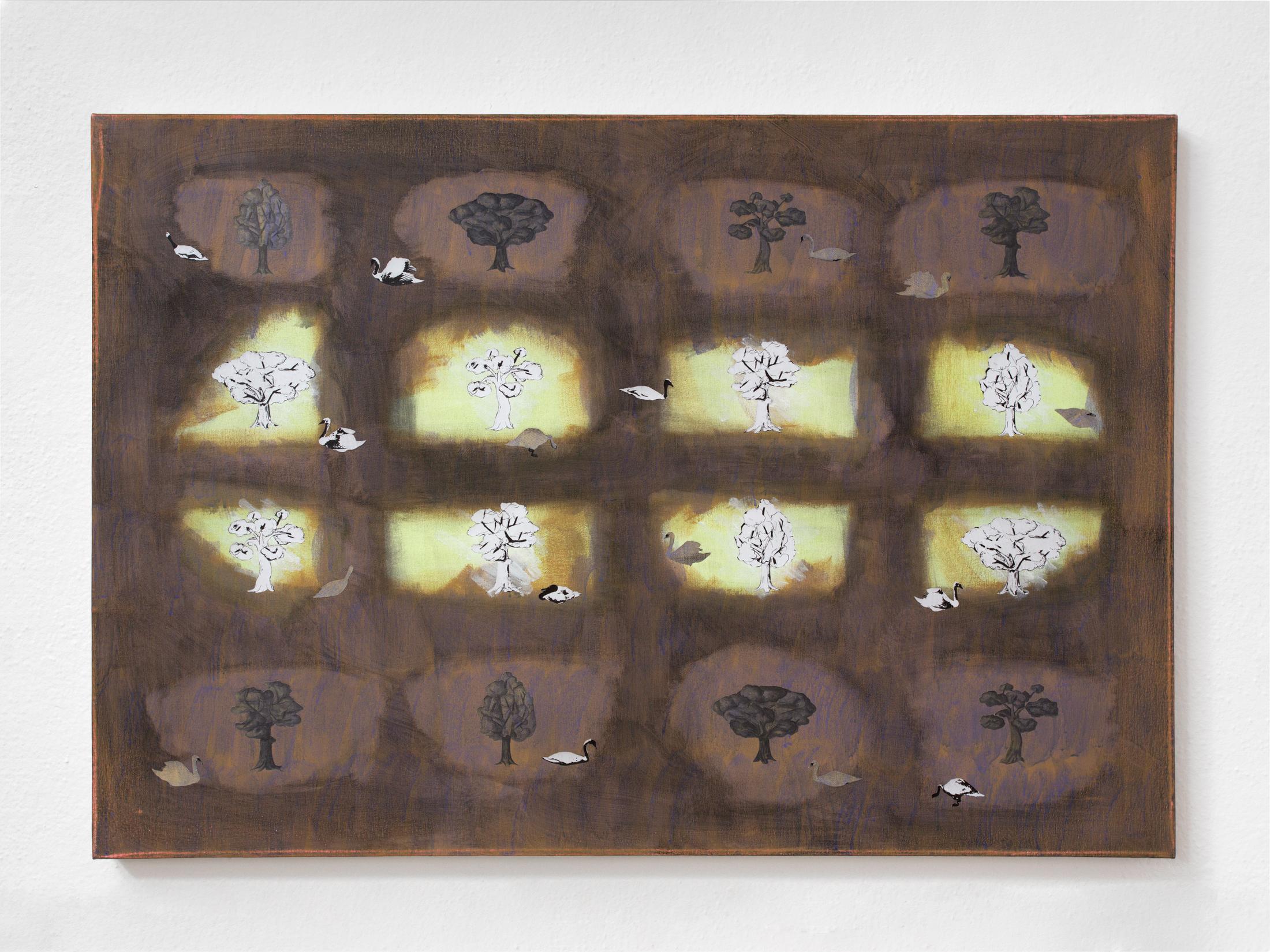 Exhibition View Group Show «it's not me it's you; view on Chris Kauffmann, Swans: a way in and a way out, 2023» at Sentiment, Zurich, 2024 / Photo: Philipp Rupp & Julien Gremaud / Courtesy: The artists and Sentiment