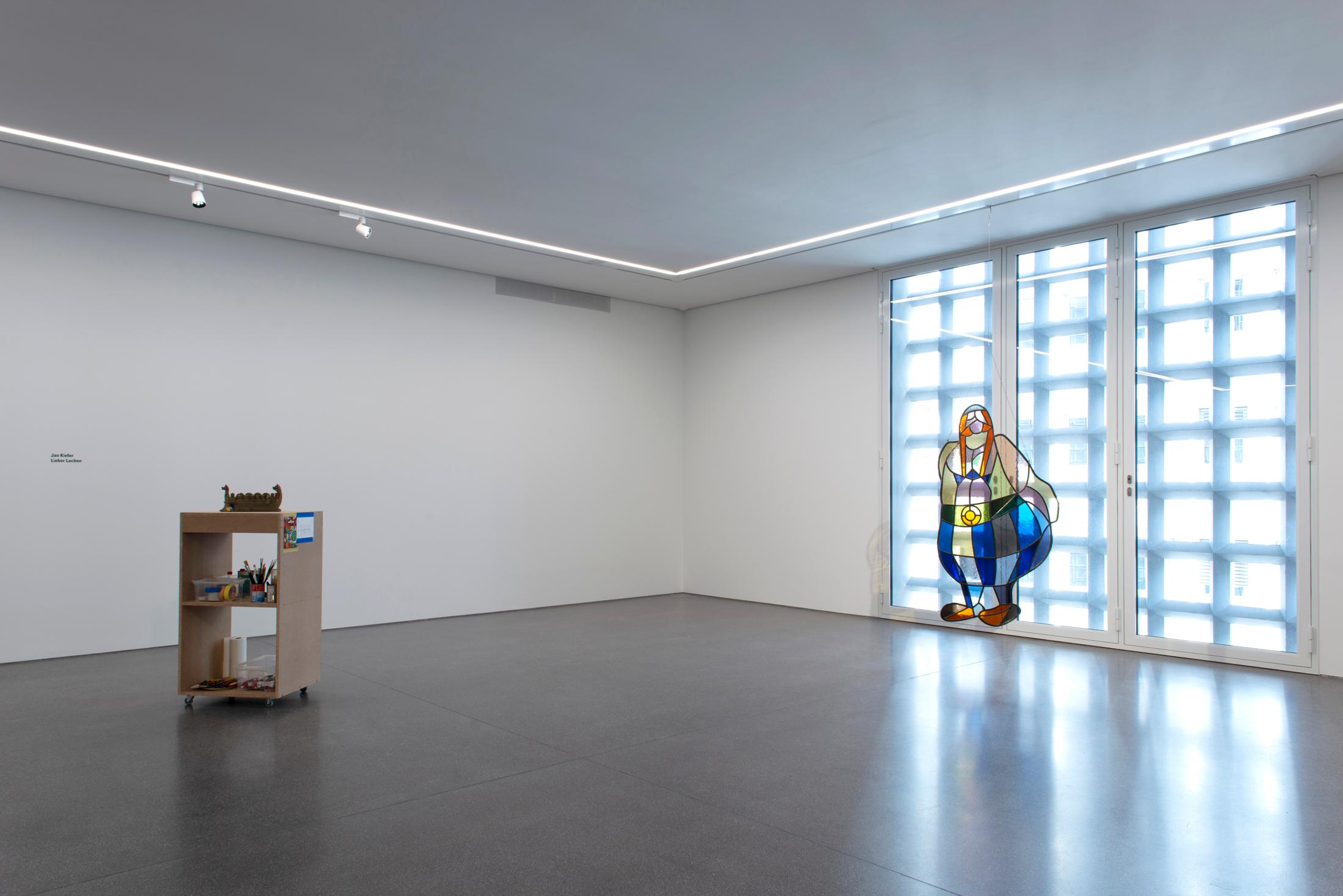 Exhibition View Solo Show Jan Kiefer «Rather Laugh» at Bündner Kunstmuseum, Chur, 2024 / Photo: Thomas Strub / Courtesy: The artist and Bündner Kunstmuseum Chur