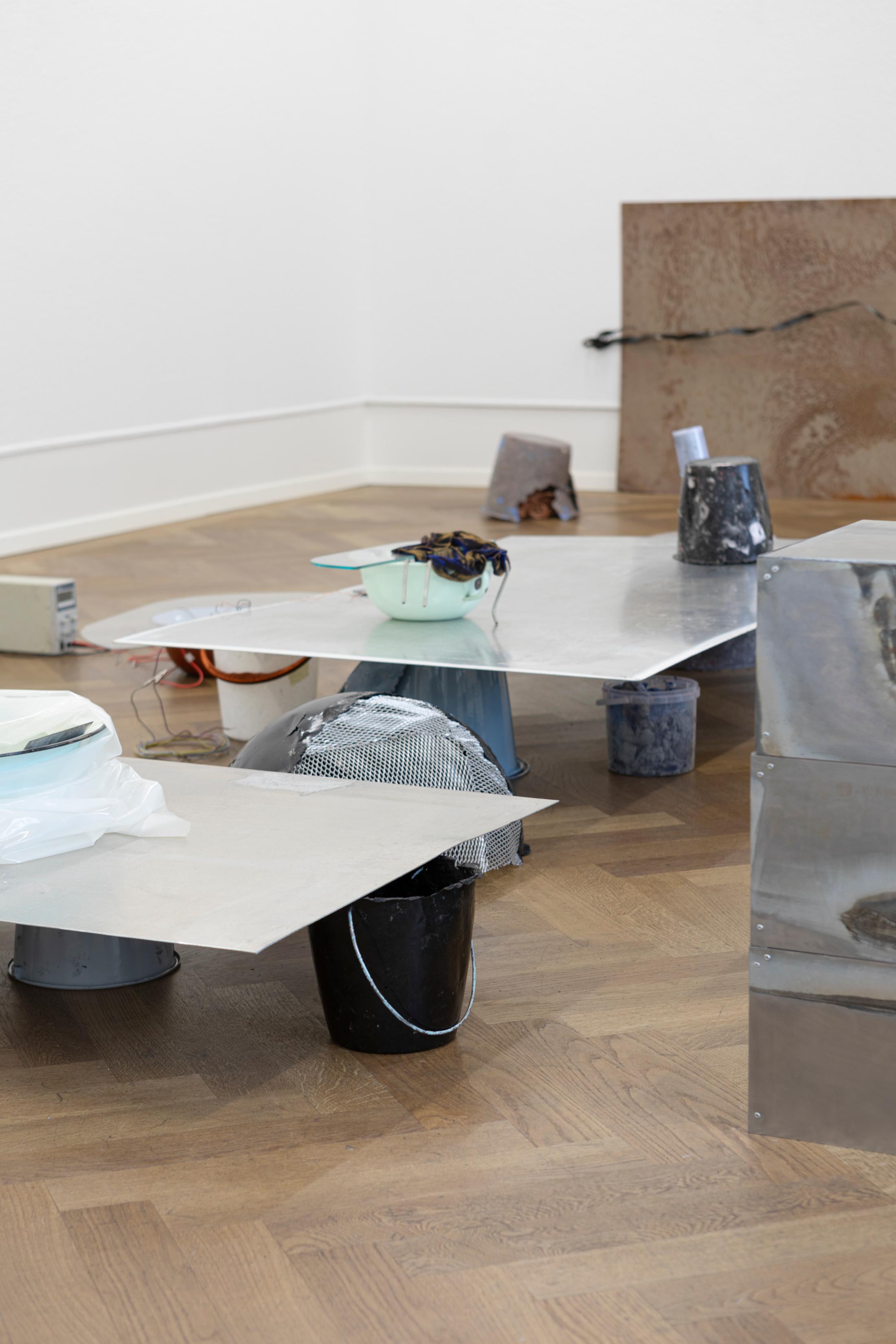 Exhibition View Solo Show Julia Znoj «BASS MY TRESPASS» at Krone Couronne, Biel/Bienne, 2025 / Photo: Michal Schorro / Courtesy: the artist and Krone Couronne