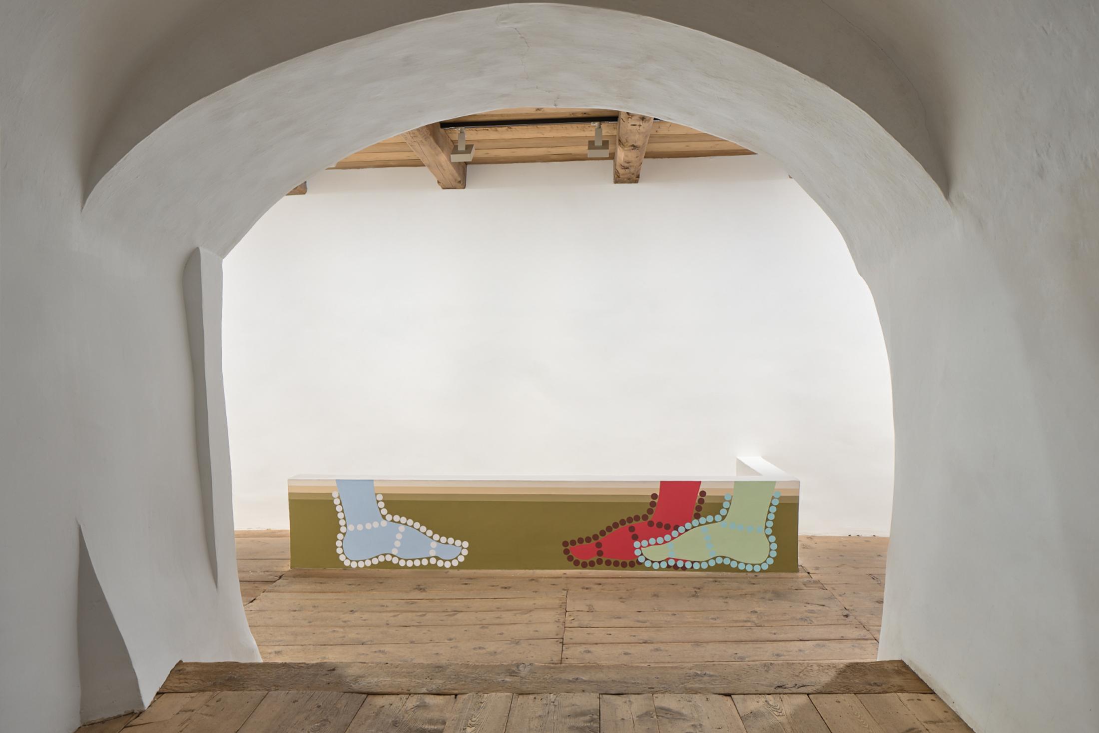 Exhibition View Solo Show Kasper Bosmans «The Flower Makes You Different» at Galerie Tschudi, Zuoz, 2024 / Photo: Ralph Feiner / Courtesy: the artist and Galerie Tschudi