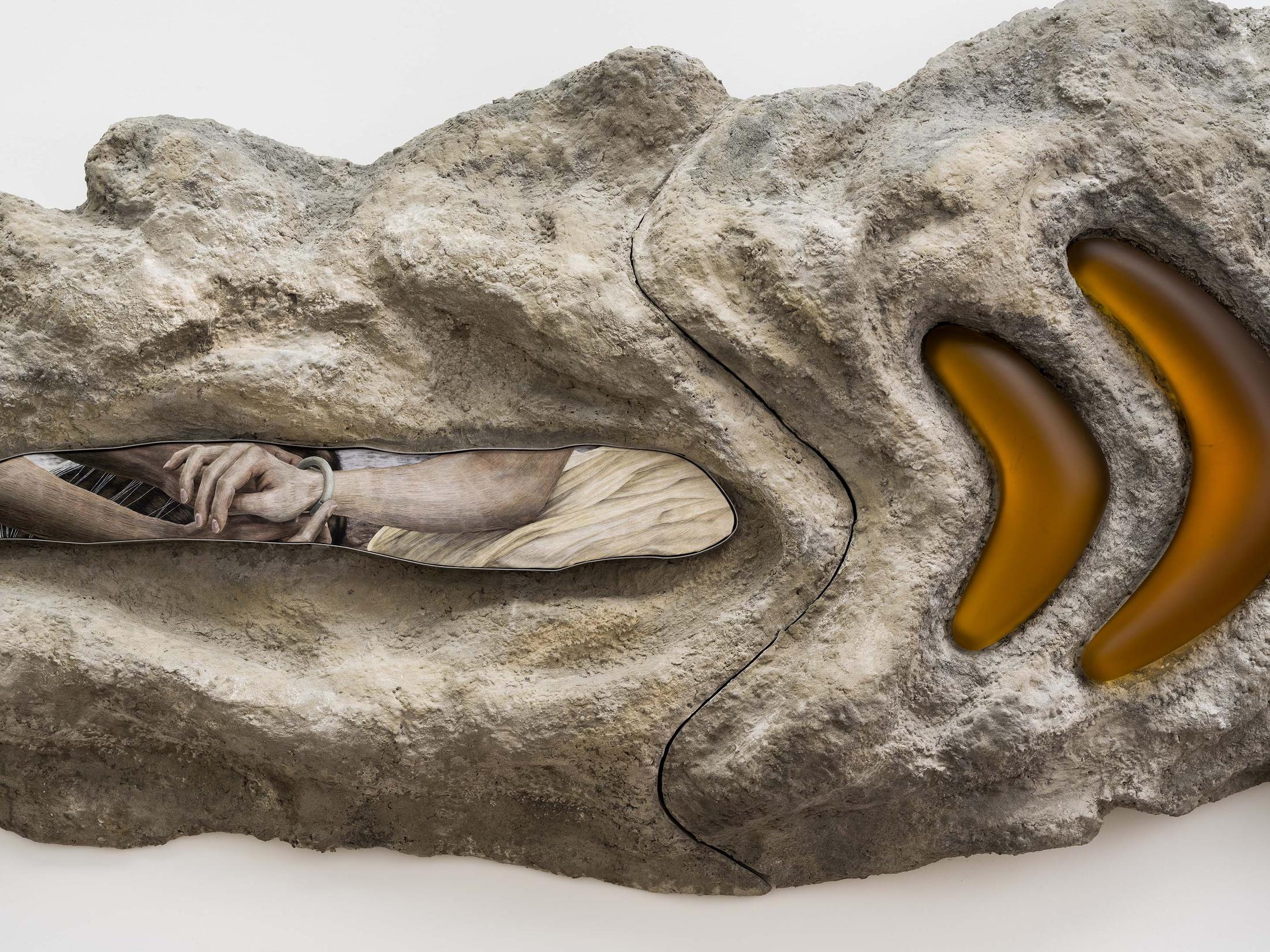 Exhibition View Solo Show Klára Hosnedlová «GROWTH; view on Klára Hosnedlová, Untitled (from the series Growth), 2024» at Kunsthalle Basel, Basel, 2024 / Photo: Zdeněk Porcal - Studio Flusser / Courtesy: The artist and Kunsthalle Basel