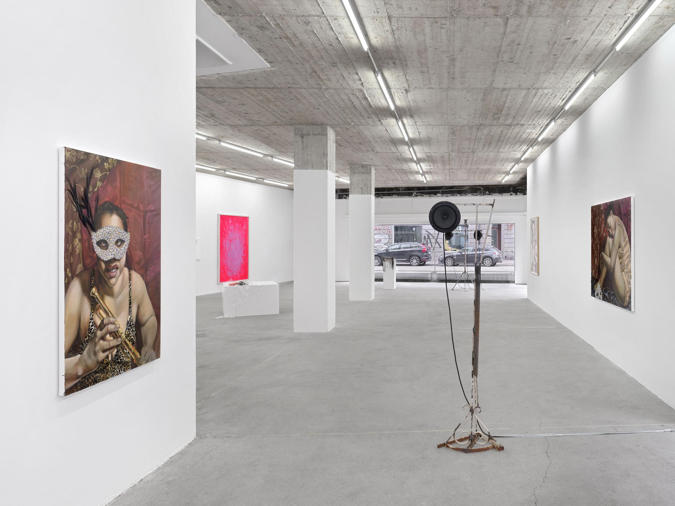 Exhibition View Group Show with Leyla Faye, Sylvie Fleury, Pamela Rosenkranz, Markus Oehlen, Jasmine Gregory, Akeem Smith at Karma International, Zürich, 2025 / Photo: Annik Wetter / Courtesy : the artists and Karma International