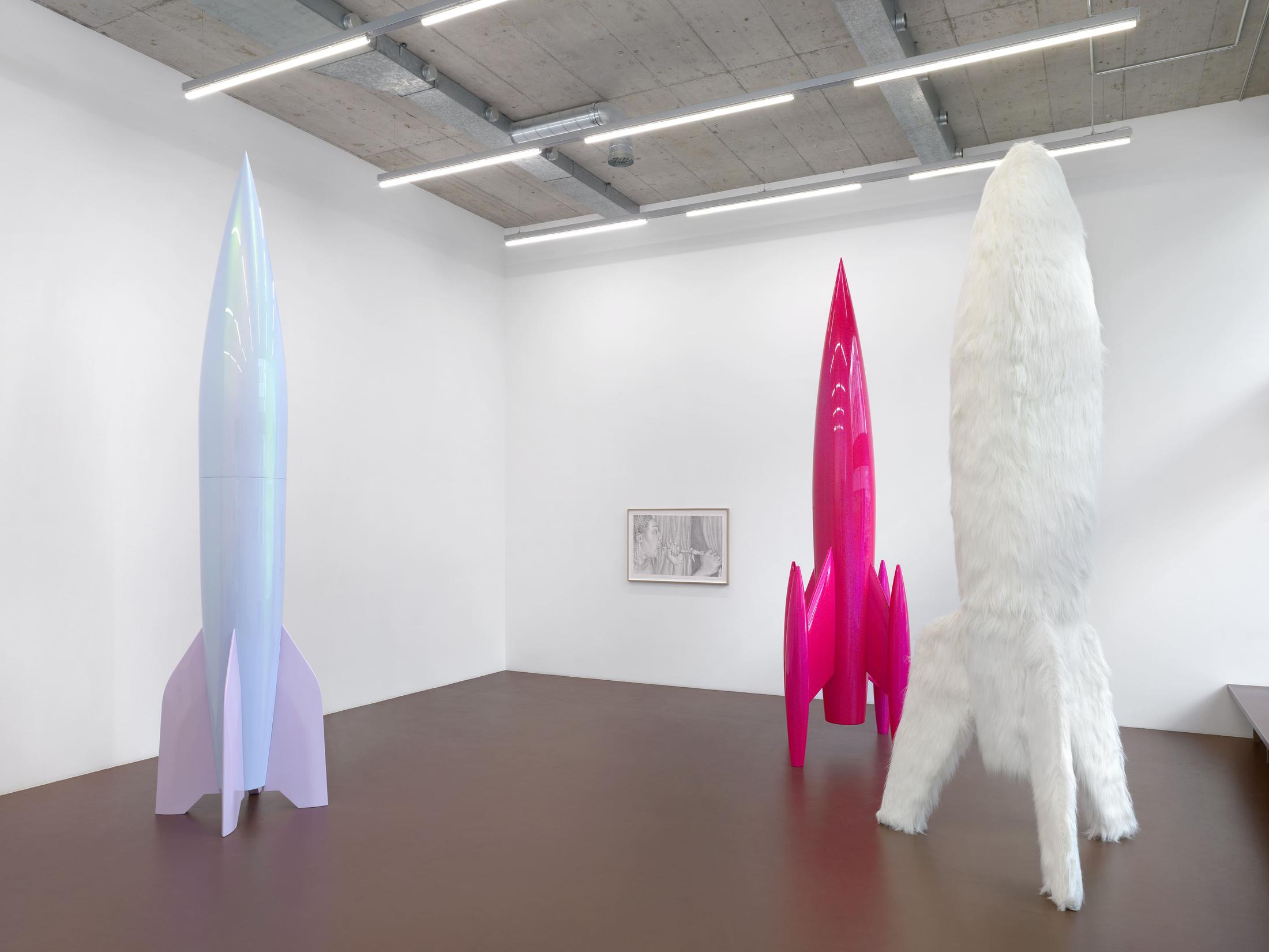 Exhibition View Group Show with Leyla Faye, Sylvie Fleury, Pamela Rosenkranz, Markus Oehlen, Jasmine Gregory, Akeem Smith at Karma International, Zürich, 2025 / Photo: Annik Wetter / Courtesy : the artists and Karma International