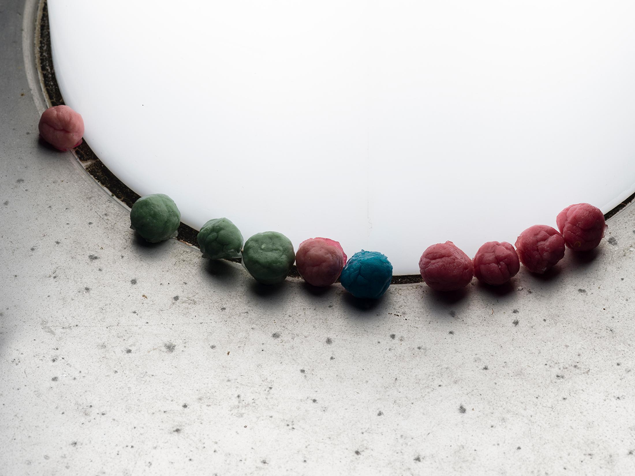 Exhibition View Solo Show Lou Masduraud «What Cracks?; view on Lou Masduraud, Providers (Detail),
2024» at Kunsthaus Langenthal, Langenthal, 2024 / Photo: Cedric Mussano / Courtesy: The artist and Kunsthaus Langenthal