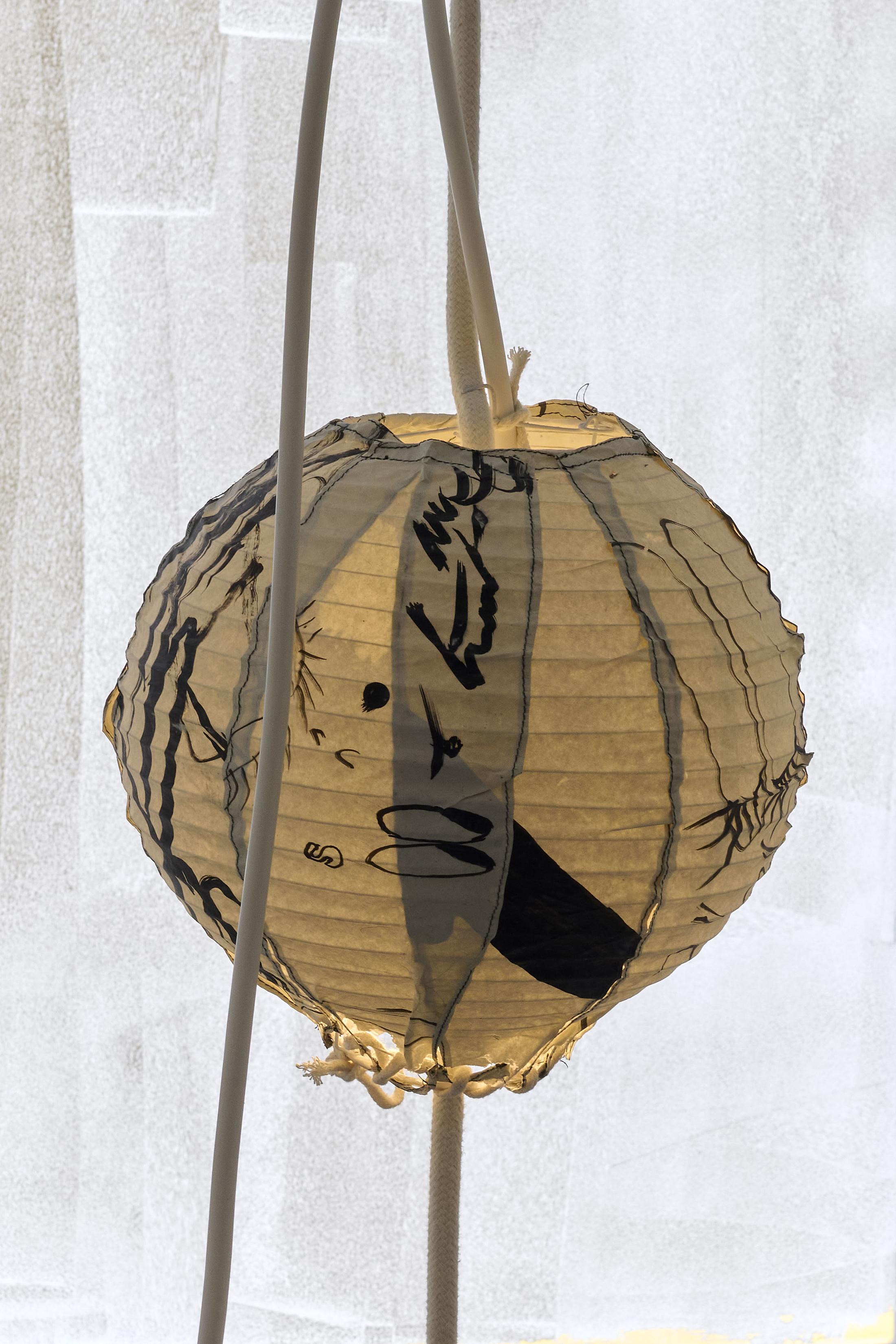 Exhibition View Solo Show Mélanie Matranga «Safe ; view on Wide Open, 2015,  paper lamp,  27x30cm  » at Karma International, Zurich, 2025 / Photo: Flavio Kerrer / Courtesy: the artist and Karma International