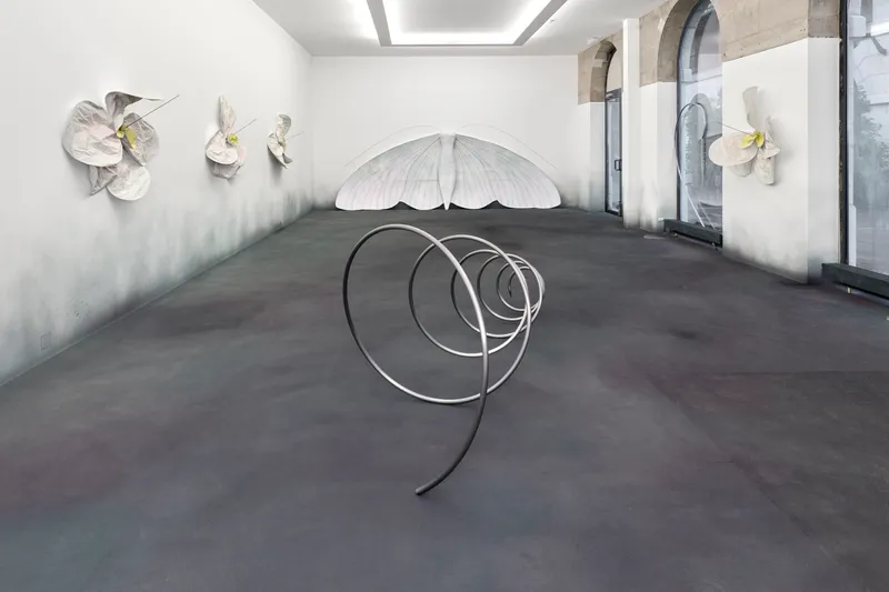 Exhibition View Duo Show Marlène Charpentié and Sophie Conus «DOWN THE RABBIT HOLE» at Halle Nord, Geneva, 2024 / Photo: Thomas Maisonnasse / Courtesy: the artists and Halle Nord