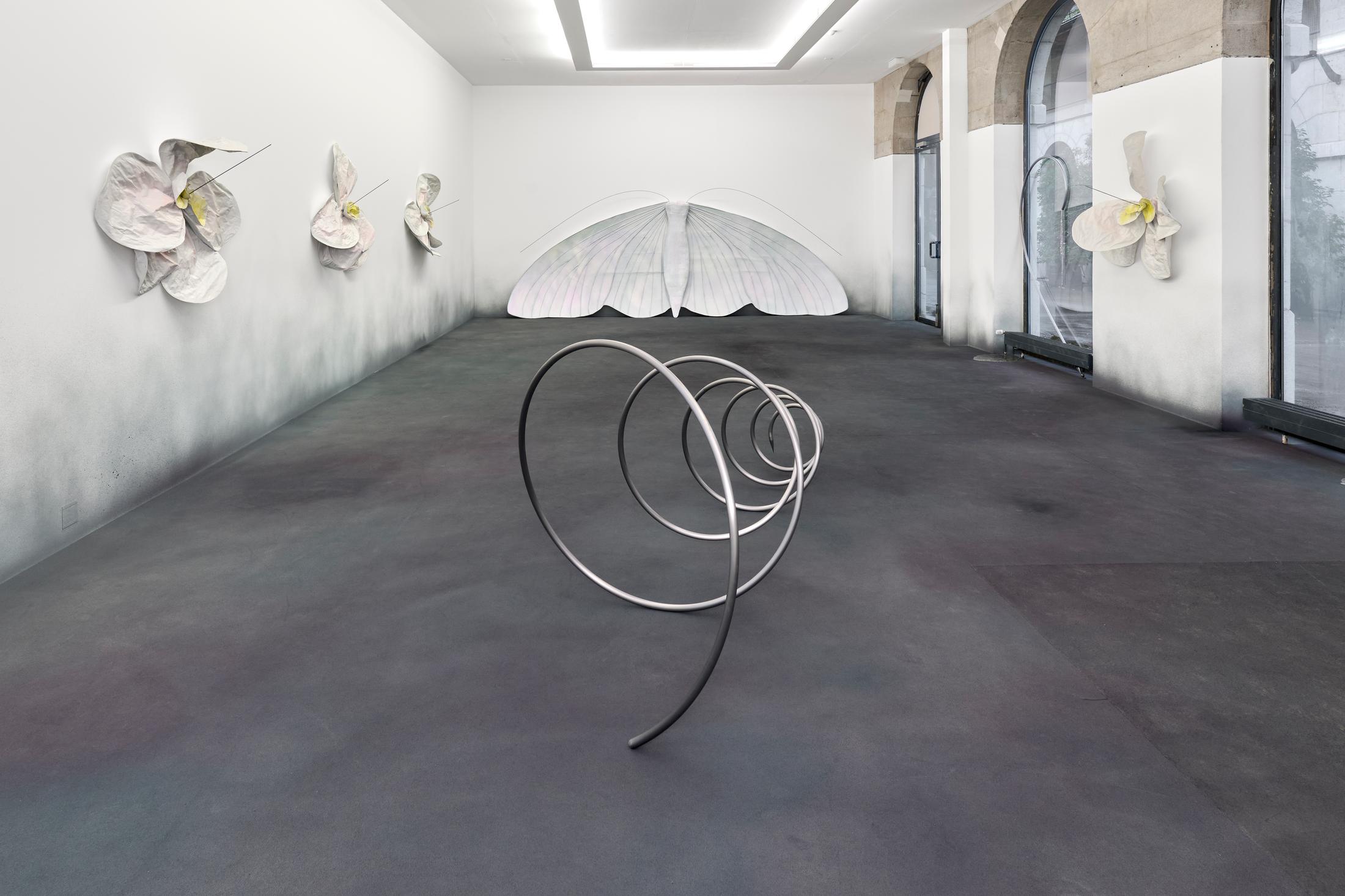 Exhibition View Duo Show Marlène Charpentié and Sophie Conus «DOWN THE RABBIT HOLE» at Halle Nord, Geneva, 2024 / Photo: Thomas Maisonnasse / Courtesy: the artists and Halle Nord