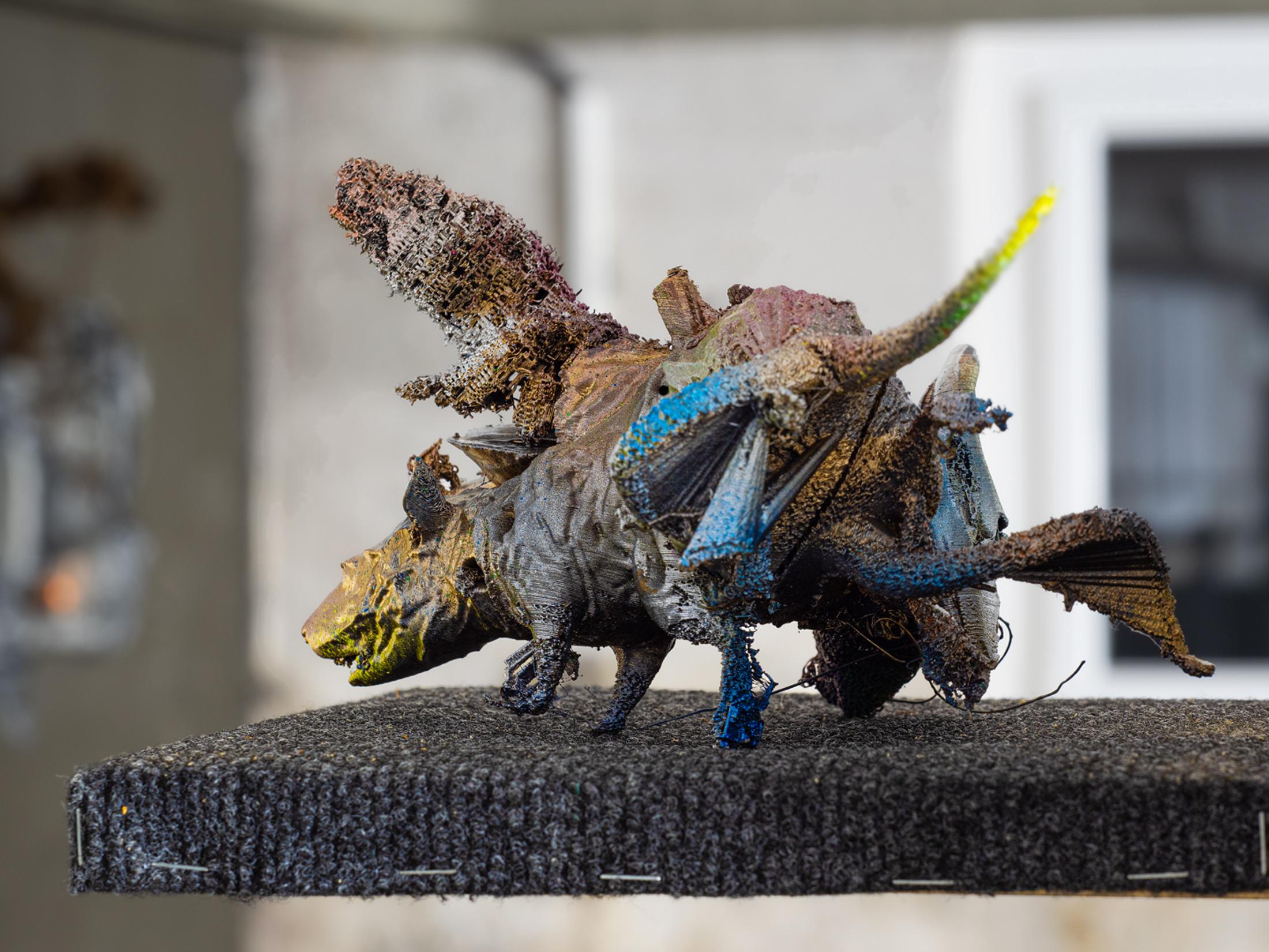 Exhibition View Double Show Martin Andereggen «Self Storage ; view on Untitled (Labyrinth as a condition),  11 × 24 × 18 cm, 2023» and Martin Spühler «Kosmos» at Kunstraum Kreuzlingen, Kreuzlingen, 2024-2025 / Photo: Martin Andereggen / Courtesy: the artists and Kunstraum Kreuzlingen