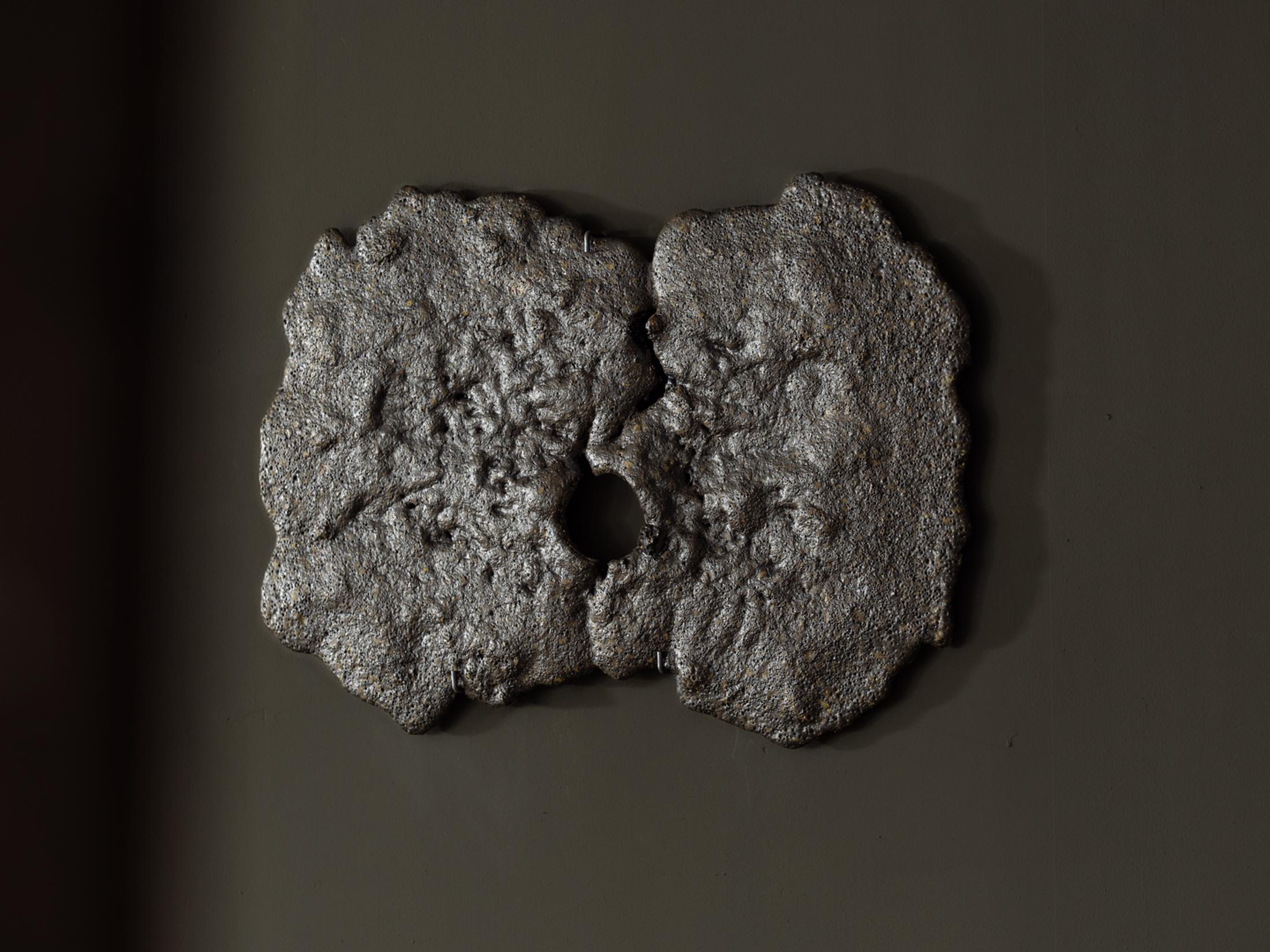 Exhibition View Double Show Martin Andereggen «Self Storage ; view on With my unwavering support (collapsed series), Brown , 45 × 67 × 4 cm, 2023 (ongoing series)» and Martin Spühler «Kosmos» at Kunstraum Kreuzlingen, Kreuzlingen, 2024-2025 / Photo: Martin Andereggen / Courtesy: the artists and Kunstraum Kreuzlingen