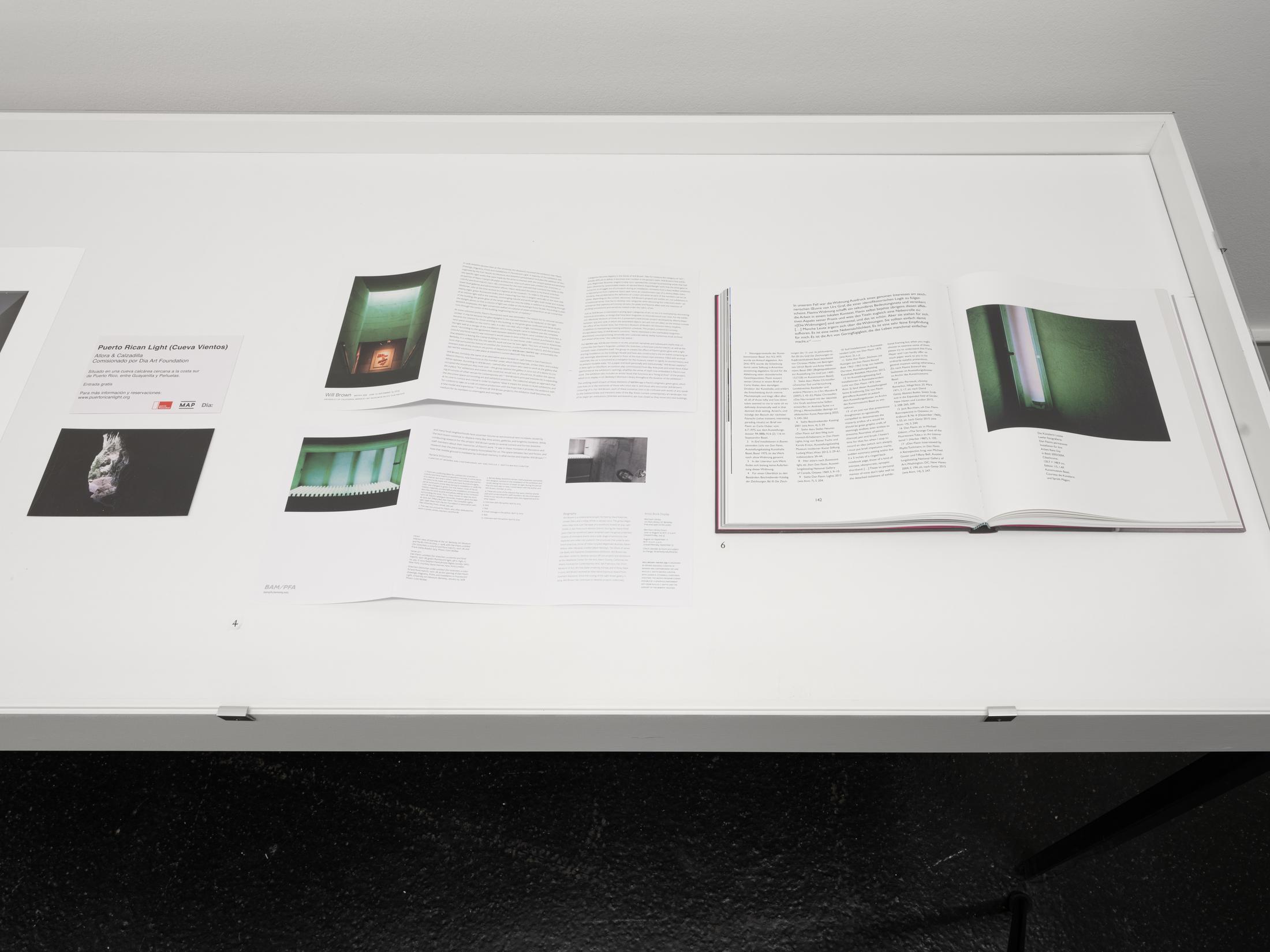 Exhibition View Solo Show Mathias C. Pfund «with fondest regards ; view on Mathias C. Pfund, Whale Fall, 2024
Vitrine with works by Rirkrit Tiravanija, Cindy Hinant, Stefan Brüggemann, Will Brown, Jennifer Allora & Guillermo Calzadilla, Louise Lawler» at Kunsthaus Biel / Centre d'Art Bienne, Biel/Bienne, 2024 / Photo: Lea Kunz / Courtesy: the artists and Kunsthaus Biel