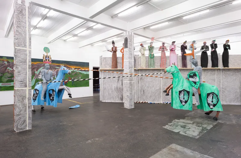 Exhibition View Agnes Scherer Solo Show «Ein seltsames Spiel; view on Agnes Scherer, Savoir Vivre, 2023» at Kunst Halle Sankt Gallen, St. Gallen, 2023-2024 / Photo: Kunst Halle Sankt Gallen, E. Sommer / Courtesy: the artist, ChertLüdde, Sans titre