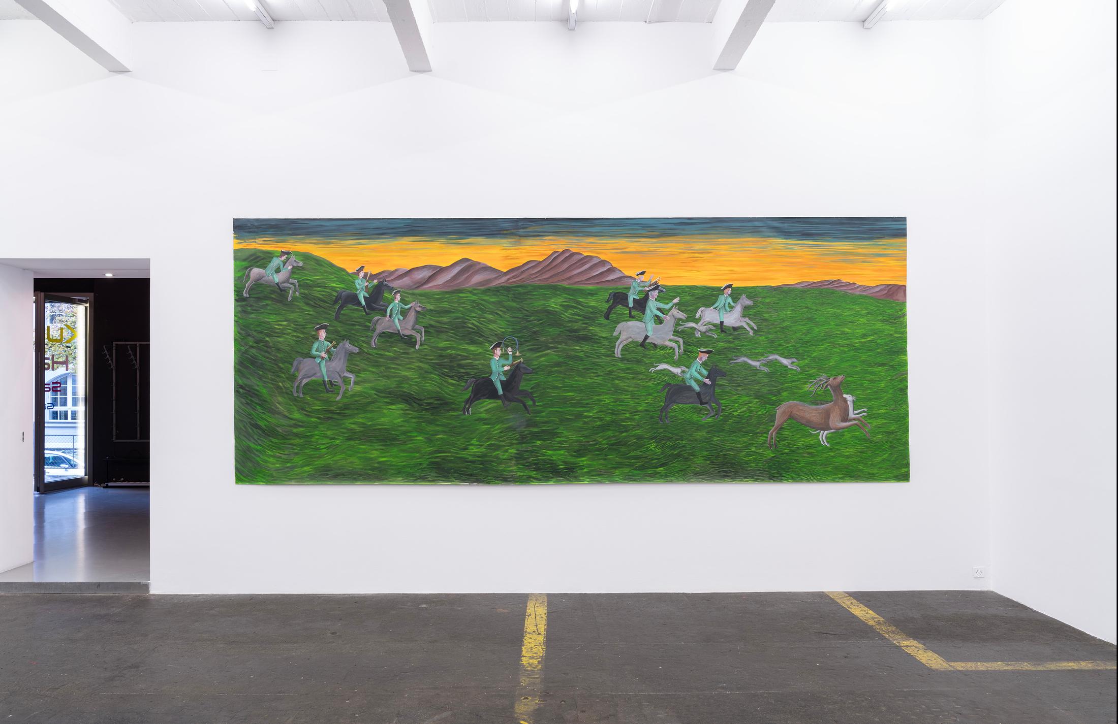 Exhibition View Agnes Scherer Solo Show «Ein seltsames Spiel; view on Agnes Scherer, Savoir Vivre (Detail), 2023» at Kunst Halle Sankt Gallen, St. Gallen, 2023-2024 / Photo: Kunst Halle Sankt Gallen, E. Sommer / Courtesy: the artist, ChertLüdde, Sans titre