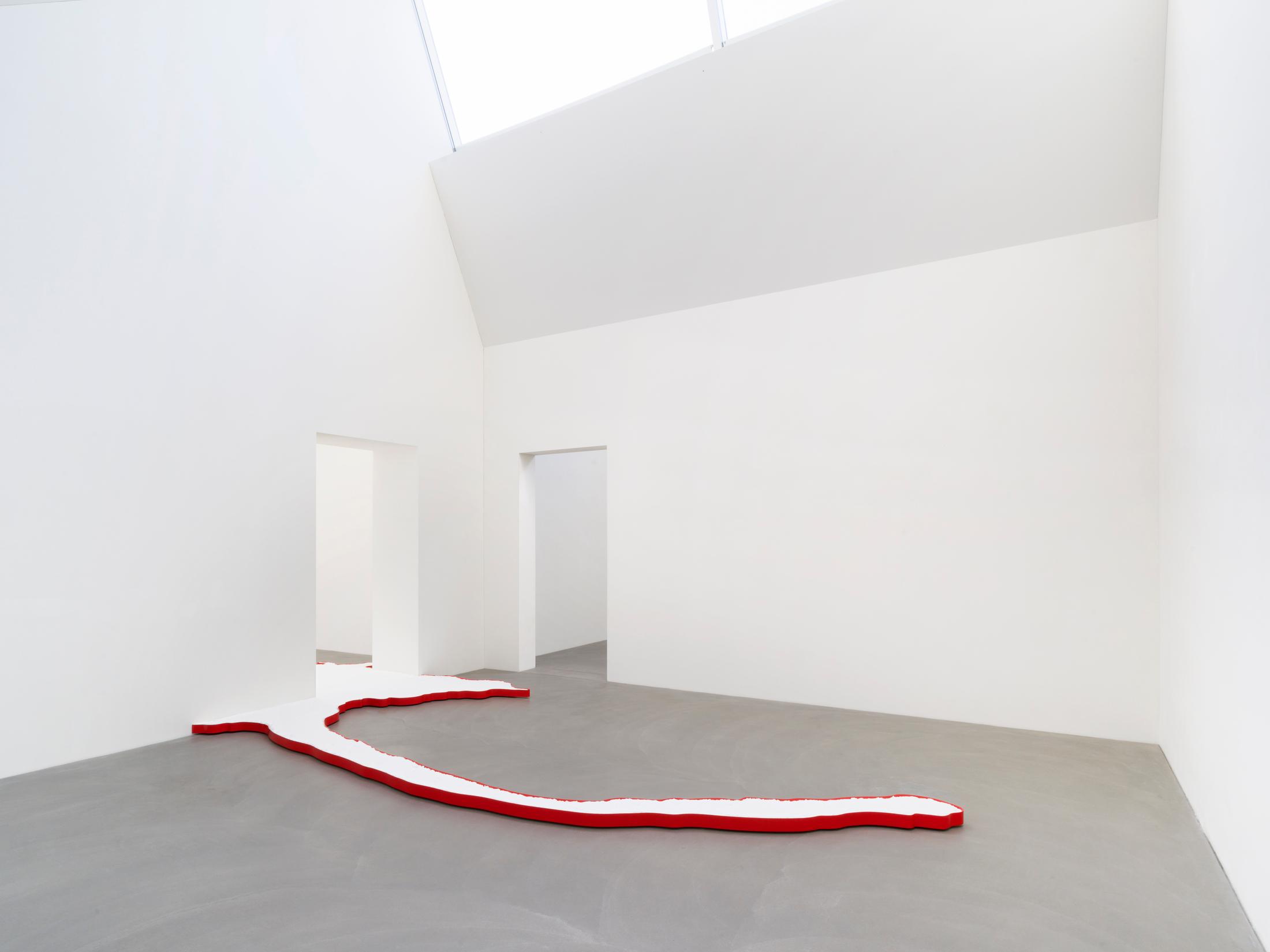 Exhibition View Alice Channer Solo Show «Heavy Metals / Silk Cut» at Kunstmuseum Kunsthalle Appenzell, Appenzell, 2023 / Photo: Roman März / Courtesy: the artist and Kunstmuseum Kunsthalle Appenzell