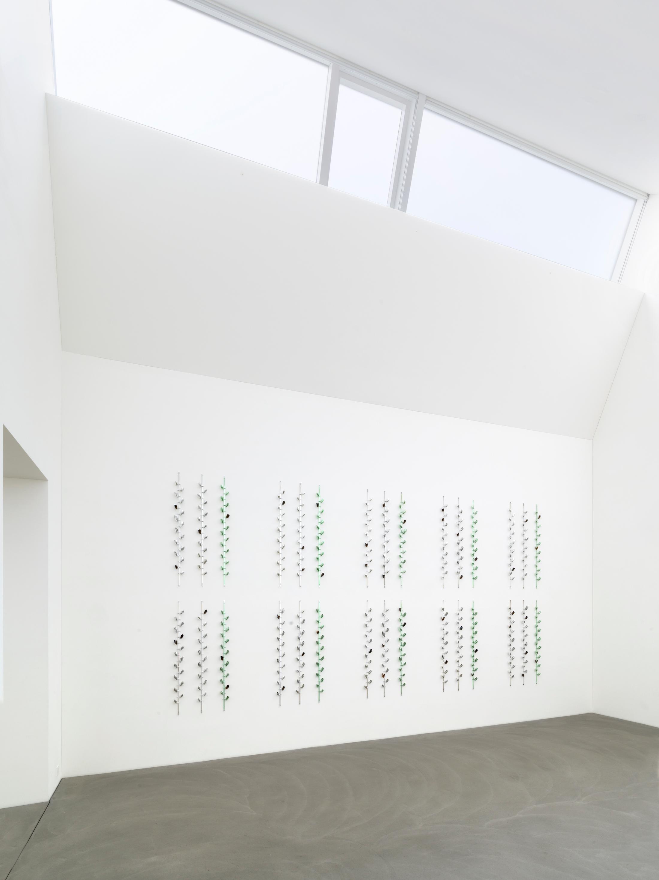Exhibition View Alice Channer Solo Show «Heavy Metals / Silk Cut» at Kunstmuseum Kunsthalle Appenzell, Appenzell, 2023 / Photo: Roman März / Courtesy: the artist and Kunstmuseum Kunsthalle Appenzell