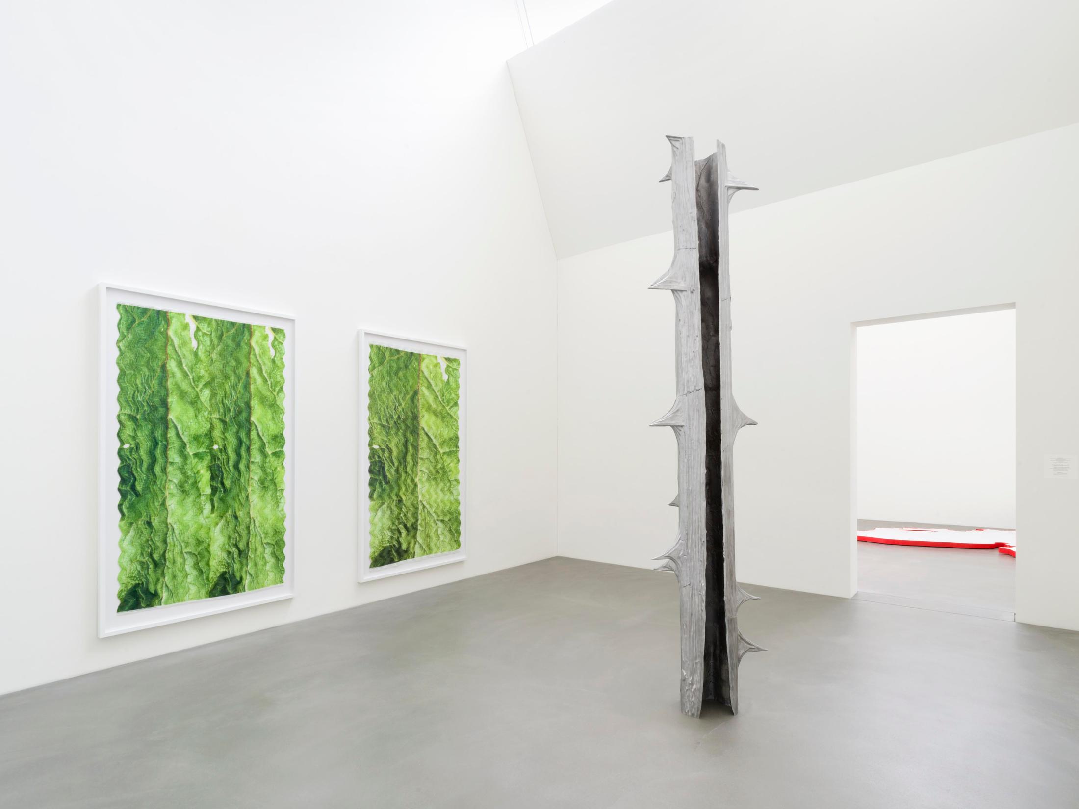Exhibition View Alice Channer Solo Show «Heavy Metals / Silk Cut» at Kunstmuseum Kunsthalle Appenzell, Appenzell, 2023 / Photo: Roman März / Courtesy: the artist and Kunstmuseum Kunsthalle Appenzell