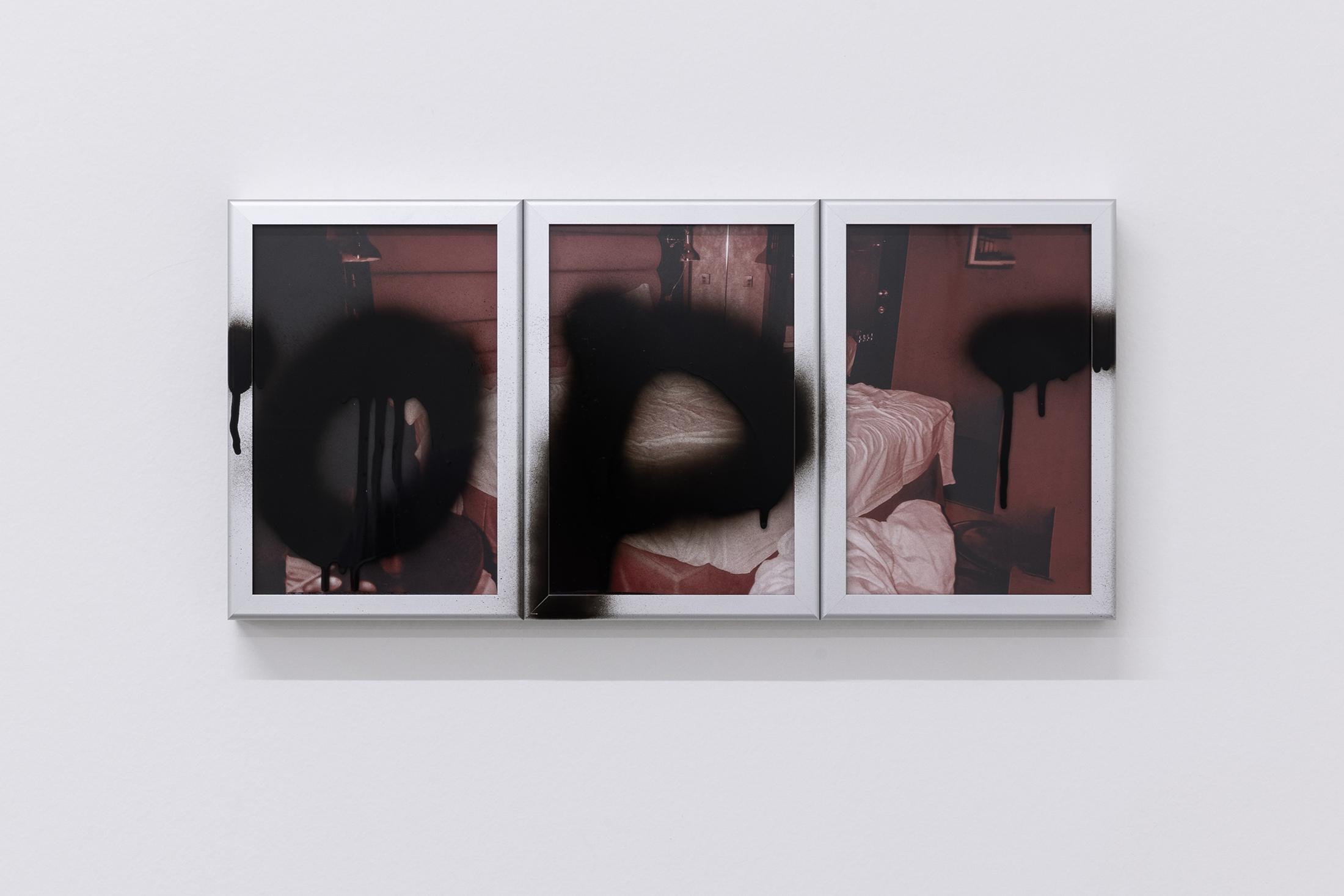 Exhibition View Group Show «All My Loved Ones Like To Fight; view on Mahalia Taje Giotto, Existential Boner, 2023» at CALM - Centre d'Art La Meute, Lausanne, 2023 / Photo: Théo Dufloo / Courtesy: the artist and CALM - Centre d'Art La Meute