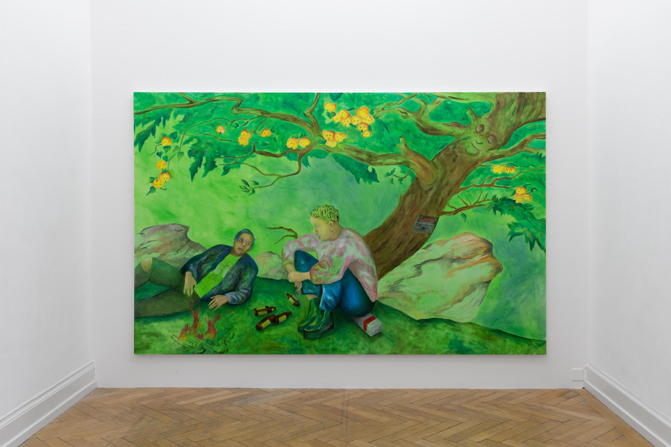 Exhibition View Group Show «Coniunctio; view on Noemi Pfister, Speaking Rest, 2023» at Kunsthalle Palazzo, Liestal, 2023 / Photo: Jennifer Merlyn Scherler / Courtesy: the artist and Kunsthalle Palazzo