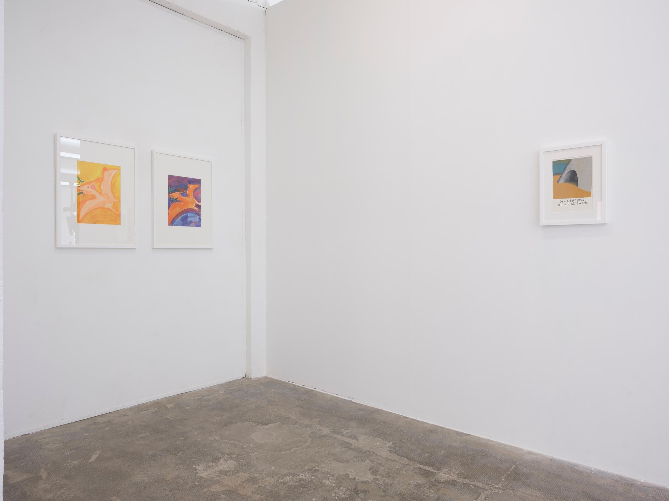 Exhibition View Group Show «Der 01.01.3000 ist ein Mittwoch» at Smallville, Neuchâtel, 2023 / Photo: Sebastian Verdon / Courtesy: the artists and Smallville