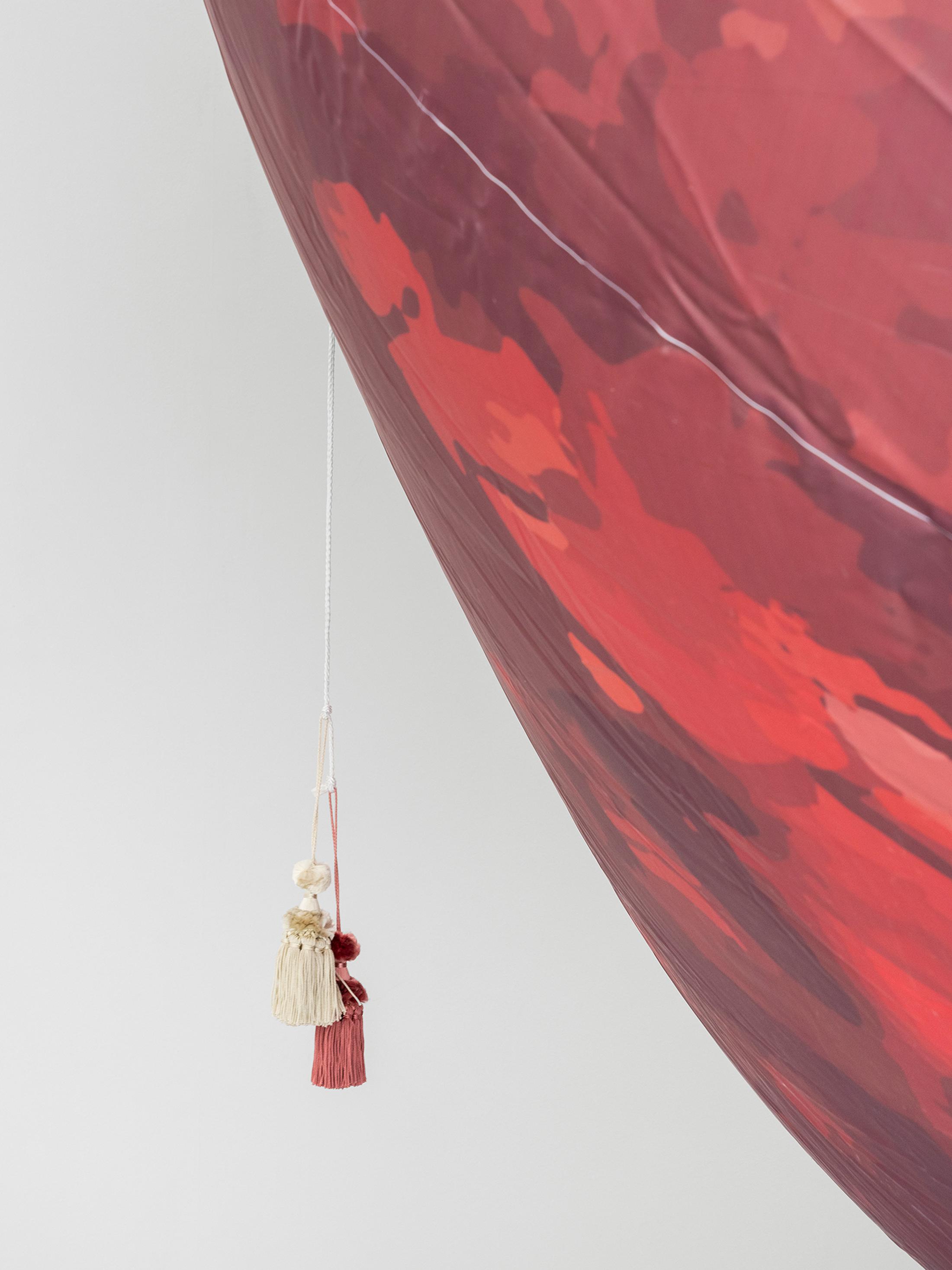 Exhibition View Group Show «Gulp; view on RM, Cherries (Detail), 2020
UV-printed PVC, textile, rope and pompons 450 x 950 x 400 cm, [n° inv 2022-080] Collection du Fonds d'art contemporain de la Ville de Genève» at La Rada, Locarno, 2023 / Photo: Riccardo Giancola / Courtesy: the artist and La Rada
