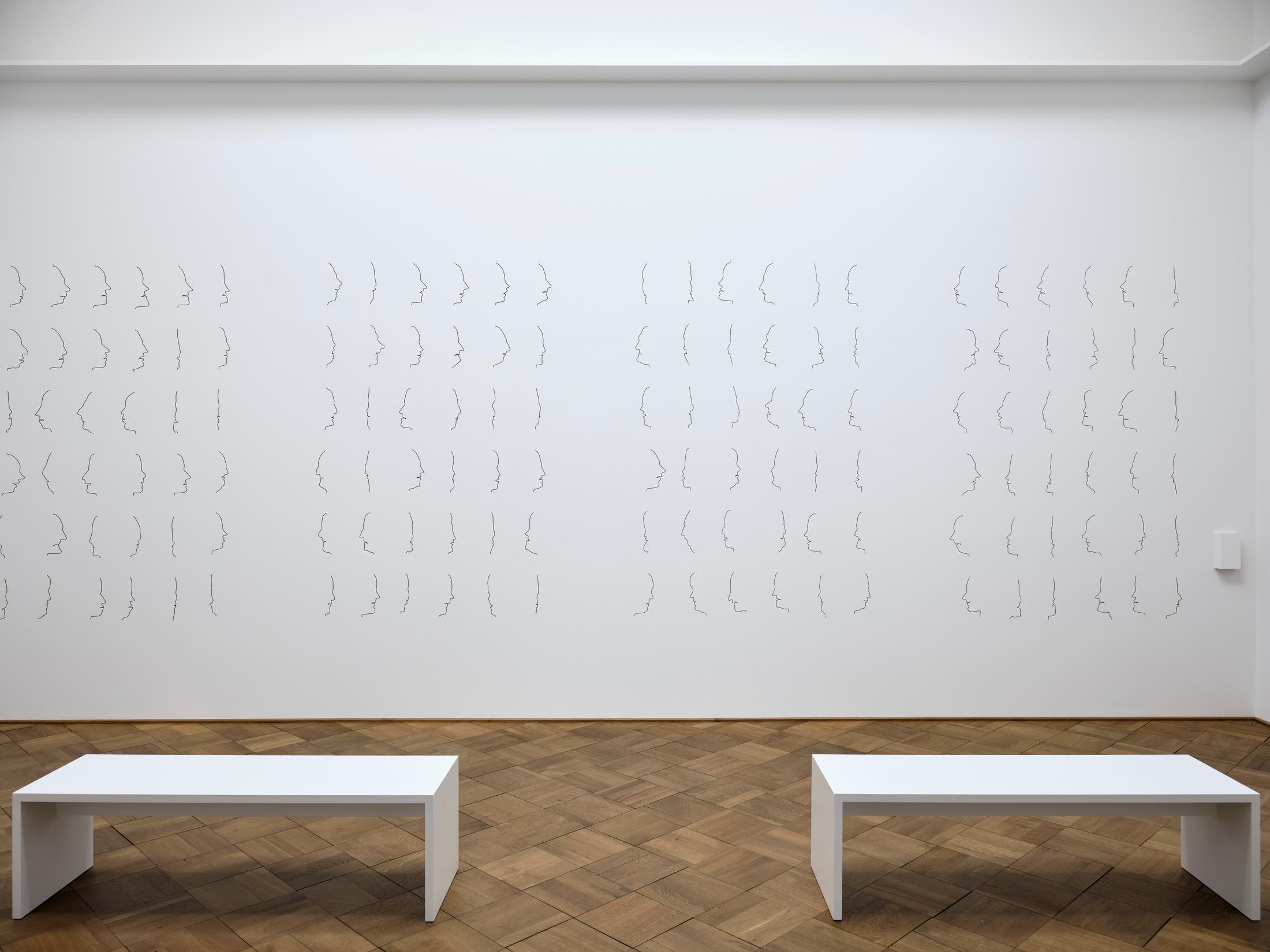 Exhibition View Markus Raetz Solo Show «Oui Non Si No Yes No» at Kunstmuseum Bern, Berne, 2023 / Photo: Rolf Siegenthaler / Courtesy: the artist and Kunstmuseum Bern