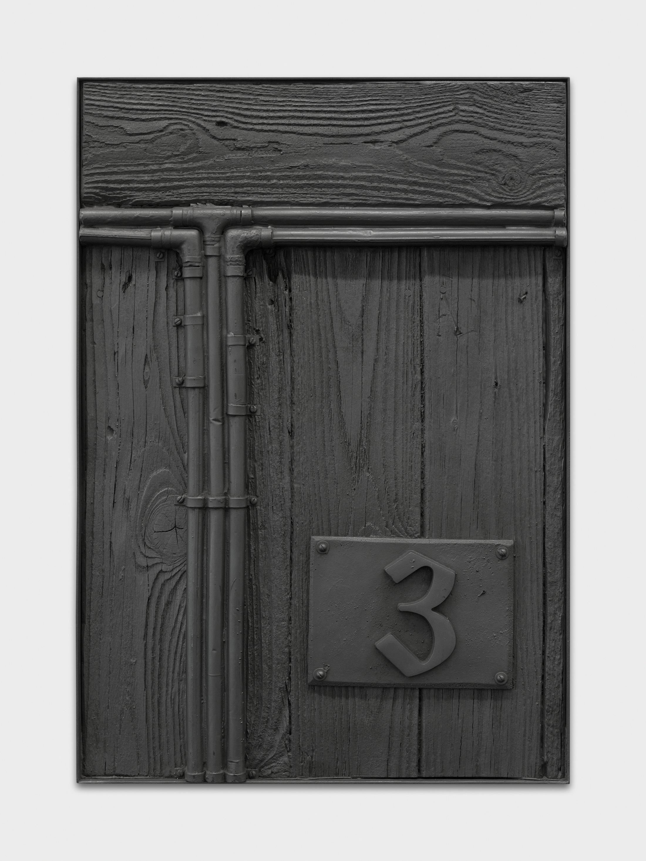 Exhibition View Group Show with Nutsa Gogaladze, Ant Lakomsk, Travis MacDonald, Rico Weber «Mortal Thoughts ; view on Rico Weber, 3, 2001, acrylic resin, silicone, metal, 66 x 46 cm» at Bernheim Gallery, Zurich, 2025 / Photo: Annik Wetter / Courtesy: the artists and Bernheim Gallery