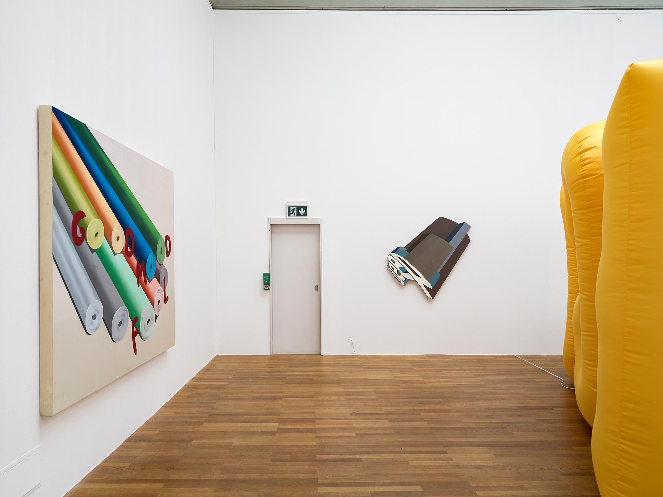 Exhibition View Solo Show Nancy Dwyer «Hot Mess» at Kunsthalle Winterthur, 2024 / Photo: Cedric Mussano / Courtesy: the artist and Theta, New York