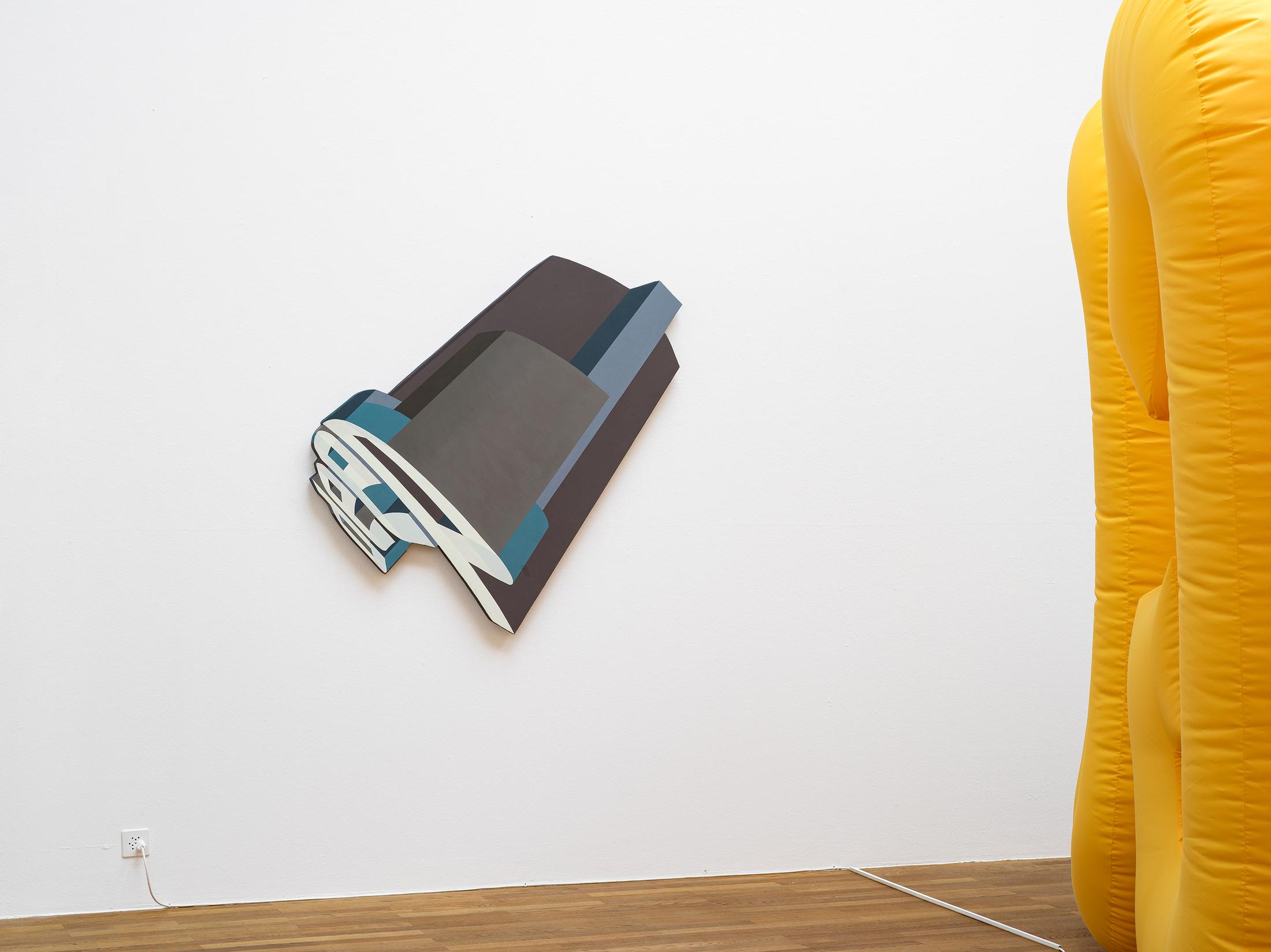 Exhibition View Solo Show Nancy Dwyer «Hot Mess ; view on Deep III, 2006, acrylic on wood, 128x94x4 cm» at Kunsthalle Winterthur, 2024 / Photo: Cedric Mussano / Courtesy: the artist and Theta, New York