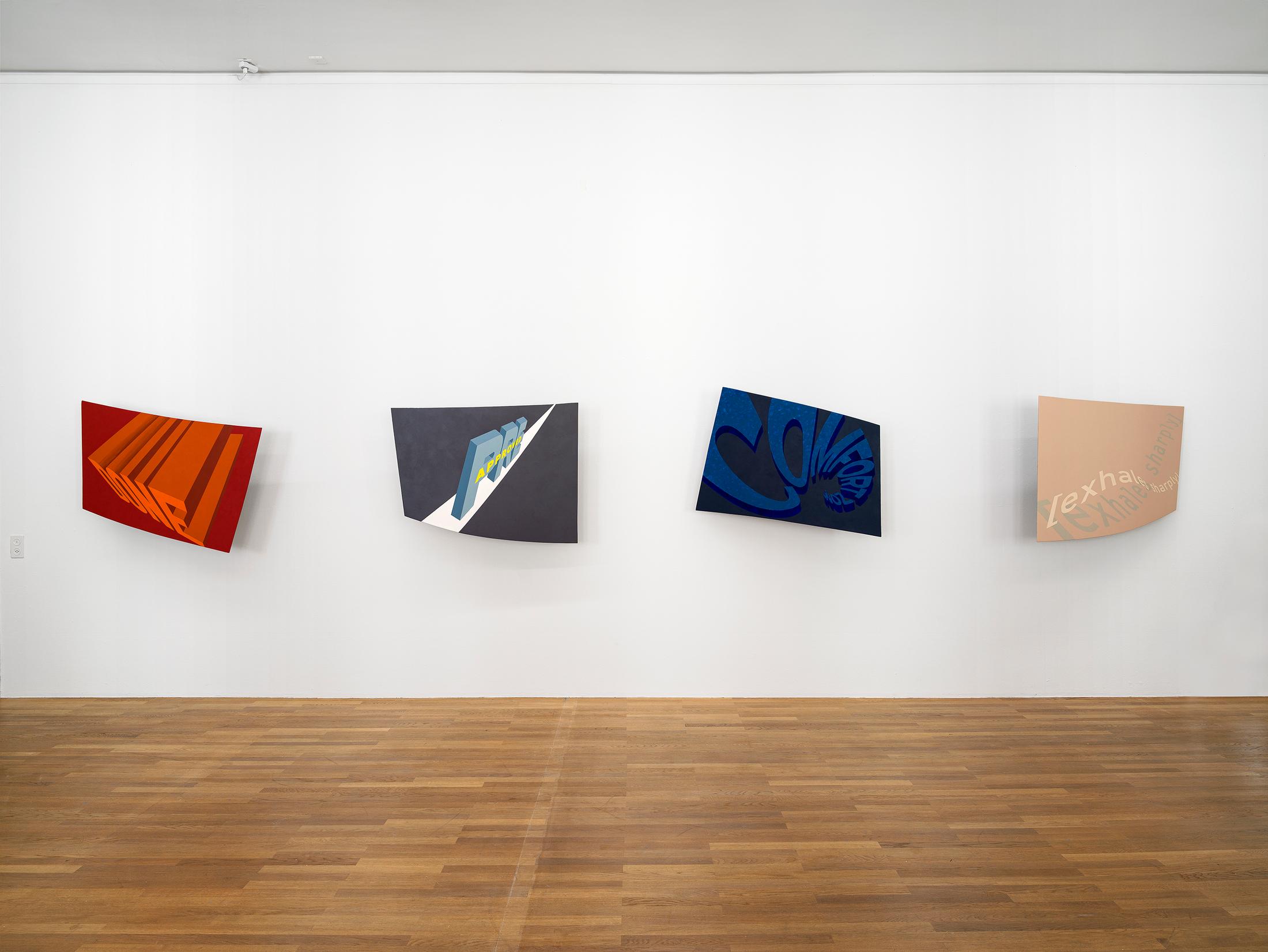 Exhibition View Solo Show Nancy Dwyer «Hot Mess» at Kunsthalle Winterthur, 2024 / Photo: Cedric Mussano / Courtesy: the artist and Theta, New York