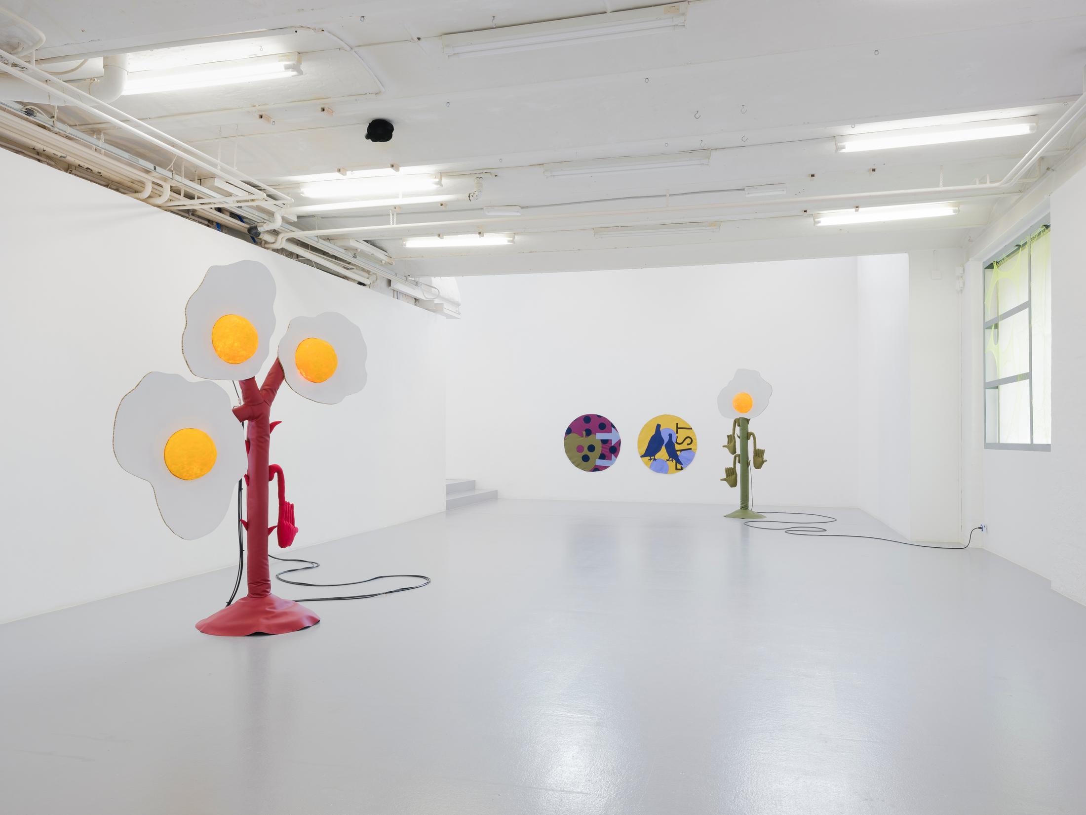 Exhibition View Duo Show Nastasia Meyrat and Mina Squalli-Houssaïni «dwelling the shadows» at CAN, Neuchâtel, 2024 / Photo: Sebastian Verdon / Courtesy: The artists and CAN