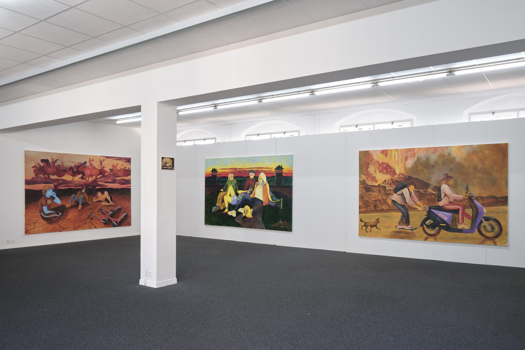 Exhibition View Noemi Pfister Solo Show «Fixing the shoes with glue, so many times» at unanimous consent, Zurich, 2023 / Photo: Philip Ullrich / Courtesy: the artist and unanimous consent