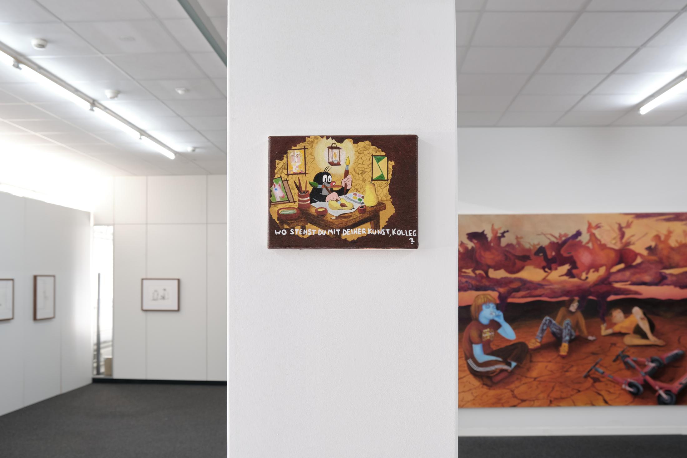 Exhibition View Noemi Pfister Solo Show «Fixing the shoes with glue, so many times» at unanimous consent, Zurich, 2023 / Photo: Philip Ullrich / Courtesy: the artist and unanimous consent