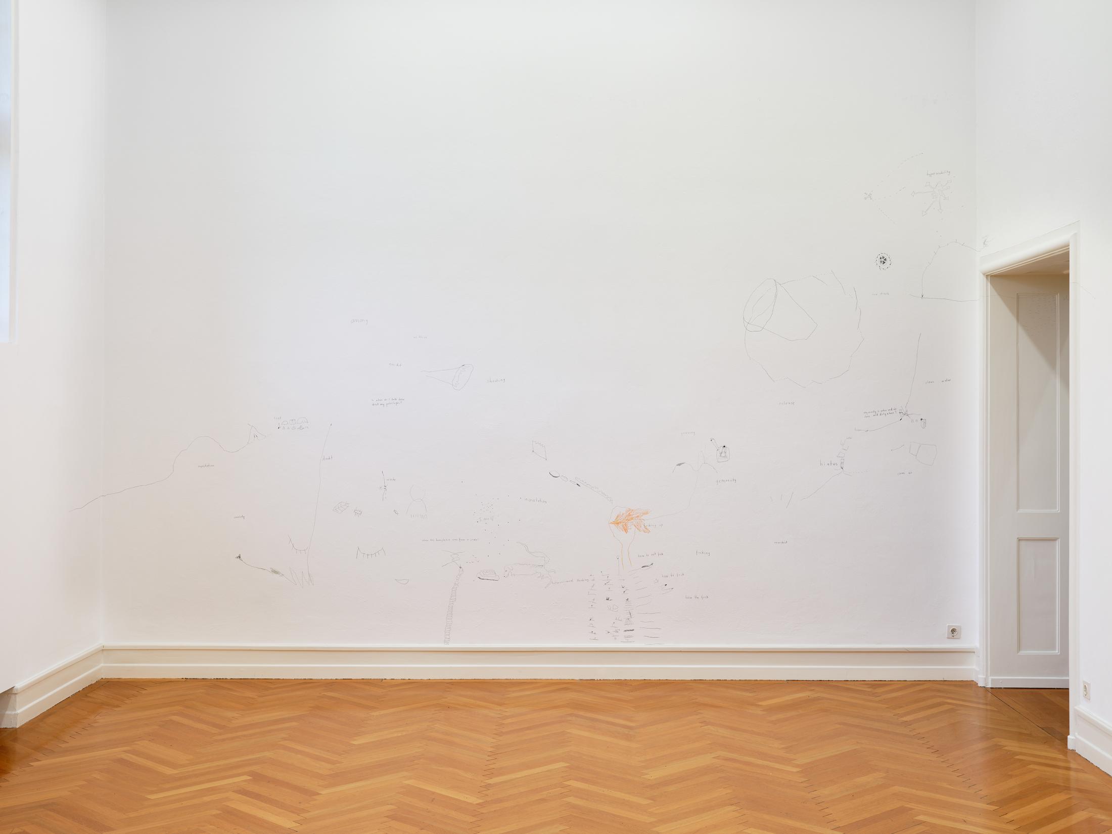 Exhibition View Solo Show Olivia Abächerli «the center and the other (title in progress), 2023/2024» at Kunsthalle Bern, Berne, 2024 / Photo: David Aebi / Courtesy: The artist and Kunsthalle Bern