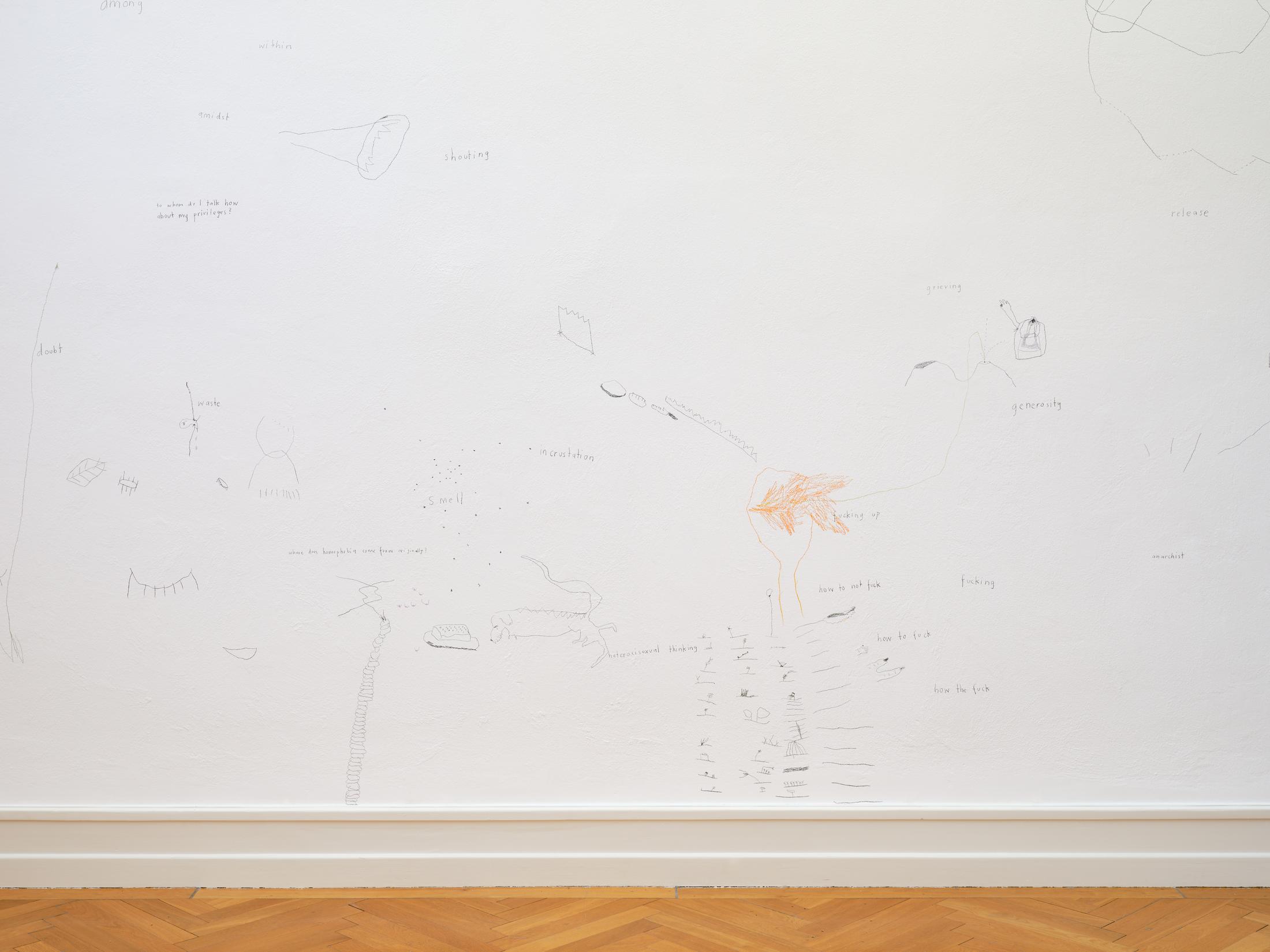 Exhibition View Solo Show Olivia Abächerli «the center and the other (title in progress), 2023/2024» at Kunsthalle Bern, Berne, 2024 / Photo: David Aebi / Courtesy: The artist and Kunsthalle Bern