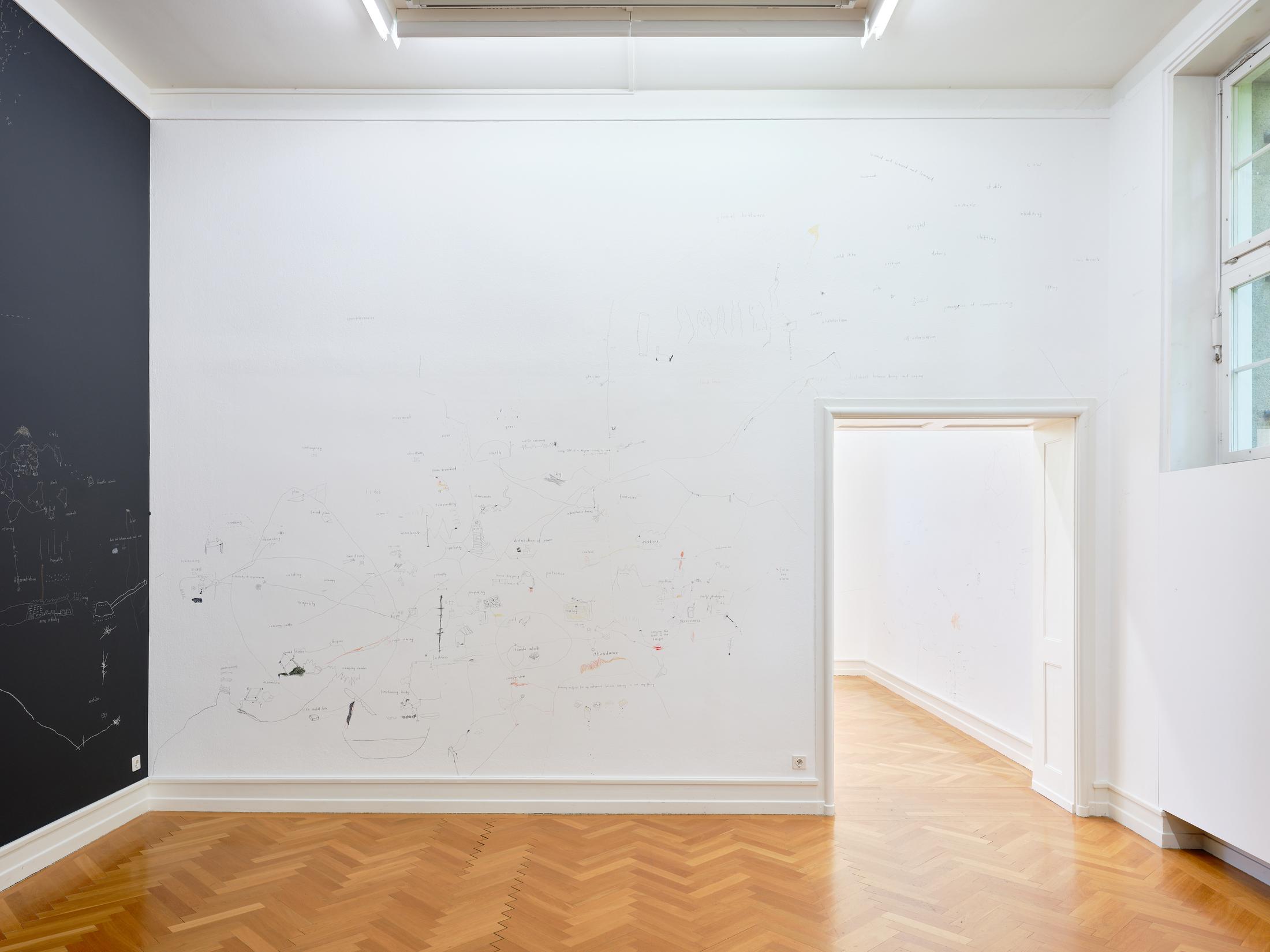 Exhibition View Solo Show Olivia Abächerli «the center and the other (title in progress), 2023/2024» at Kunsthalle Bern, Berne, 2024 / Photo: David Aebi / Courtesy: The artist and Kunsthalle Bern