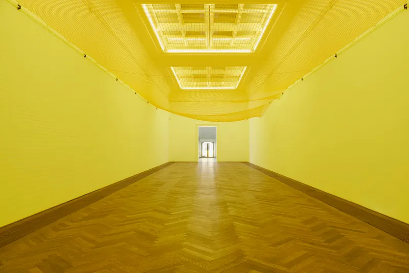 Exhibition View P. Staff Solo Show «In Ekstase; view on P. Staff, Afferent Nerves, 2023» at Kunsthalle Basel, Basel, 2023 / Photo: Philipp Hänger / Courtesy: the artist and Kunsthalle Basel